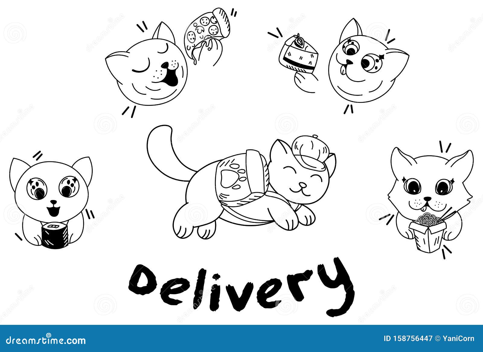 Um gato de estimação anda rápido desenho on-line do dia