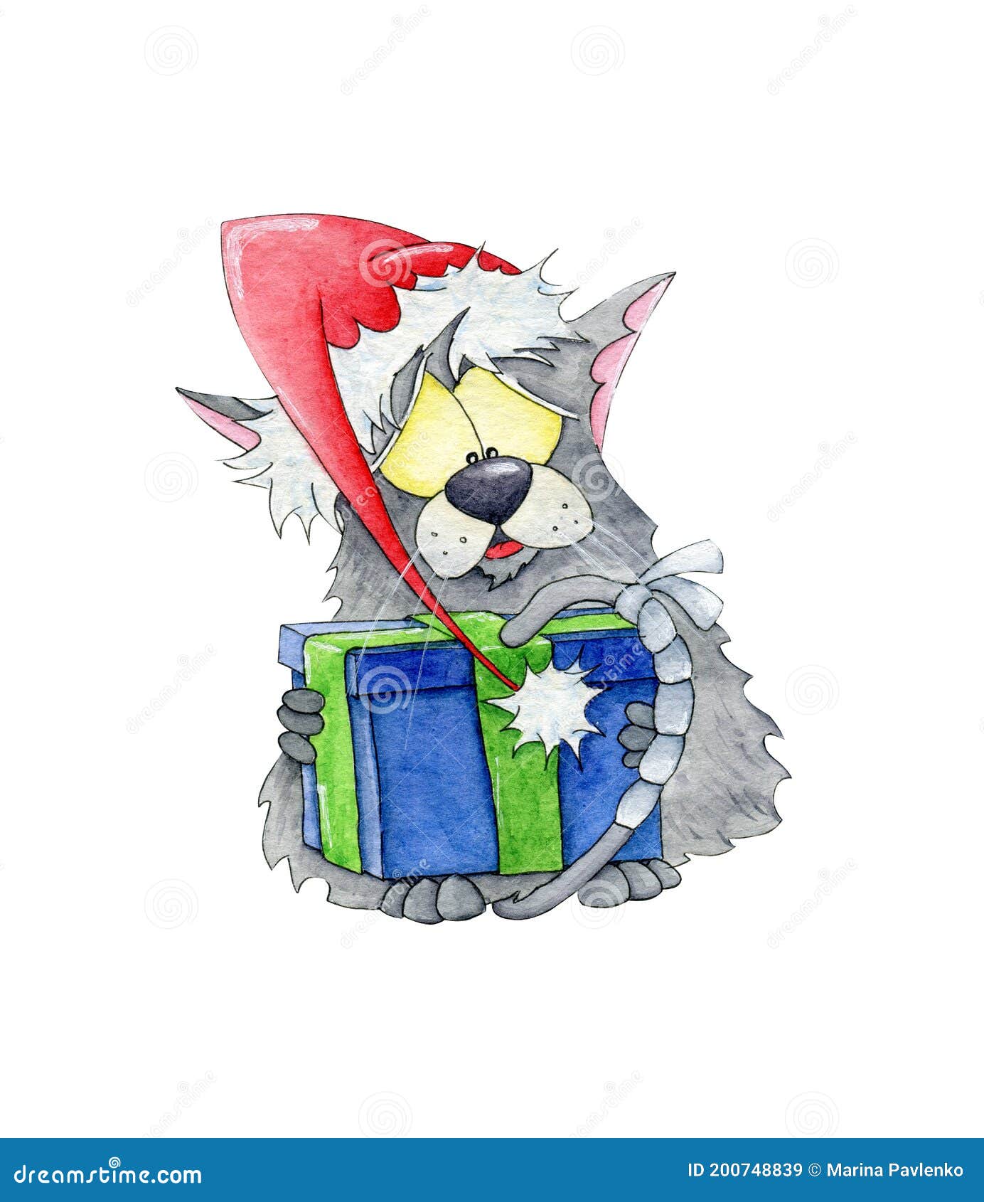 Gato De Dibujos Animados Pintados a Mano Con Acuarela Con Sombrero De Regalo Y Navidad Imagen de archivo - Imagen de invierno, historieta: 200748839 Gato De Dibujos Animados Pintados a Mano Con Acuarela Con Sombrero De Regalo Y Navidad Imagen de archivo - Imagen de invierno, historieta: 200748839