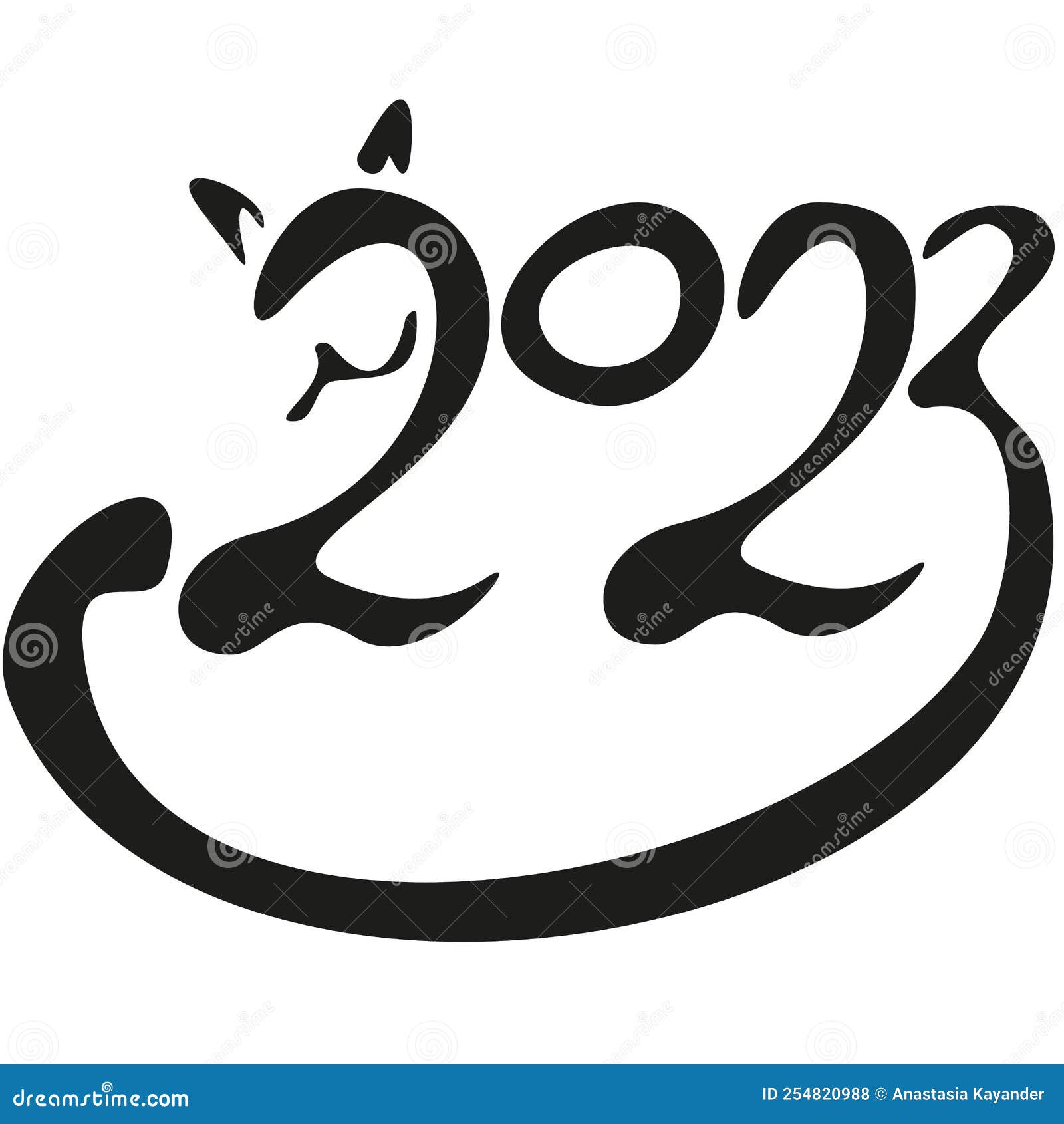 Gato De Números 2023 En Estilo De Dibujo a Mano. Símbolo Zodiaco Lunar Del  Año Del Gato. Logo De Navidad China De Año Nuevo 2023 Ilustración del  Vector - Ilustración de salvaje, lindo: 254820988