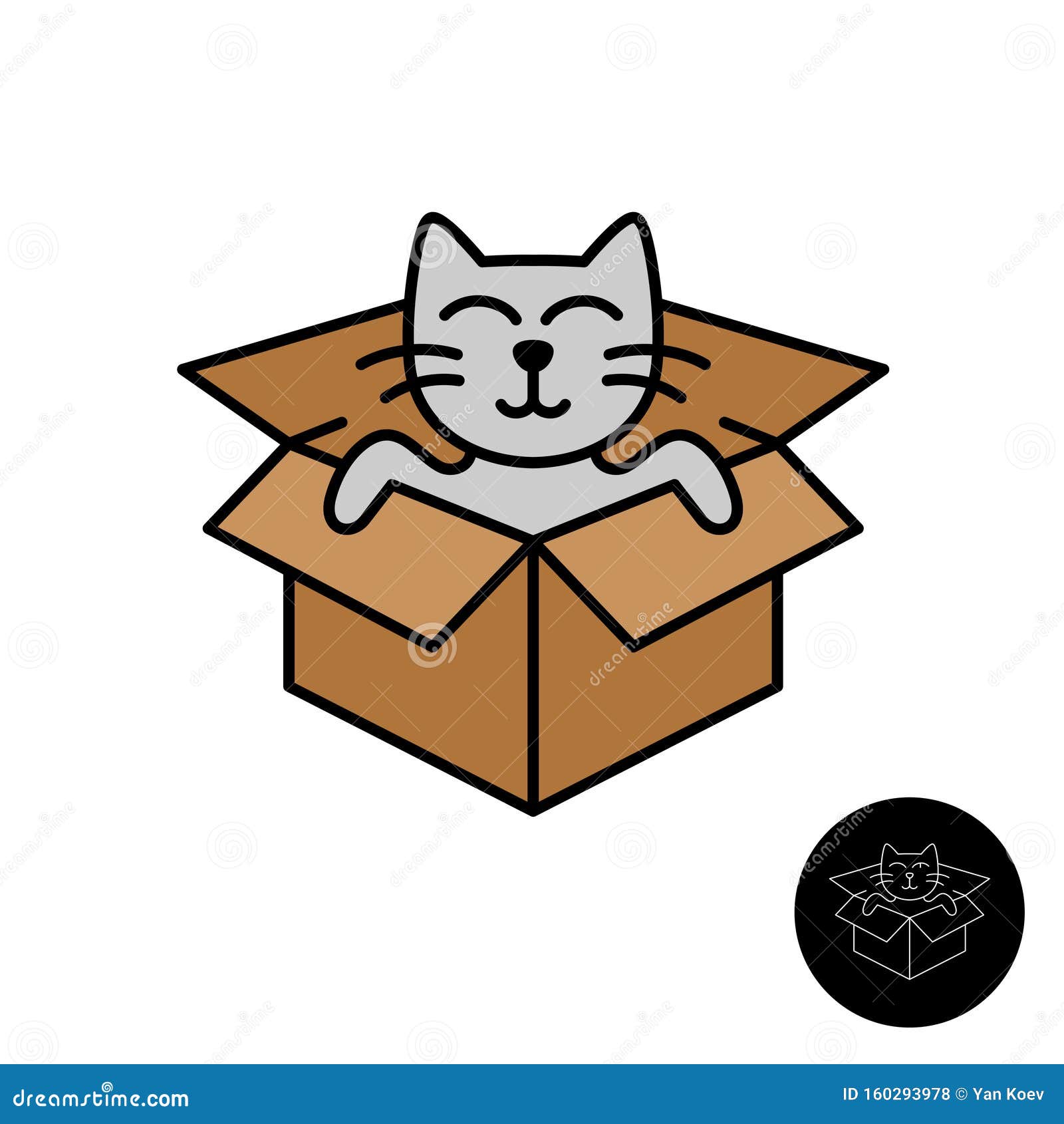 Cabeça de gato bonito logotipo dos desenhos animados cabeça de gato Bom  para produtos relacionados ao cuidado do gato V3