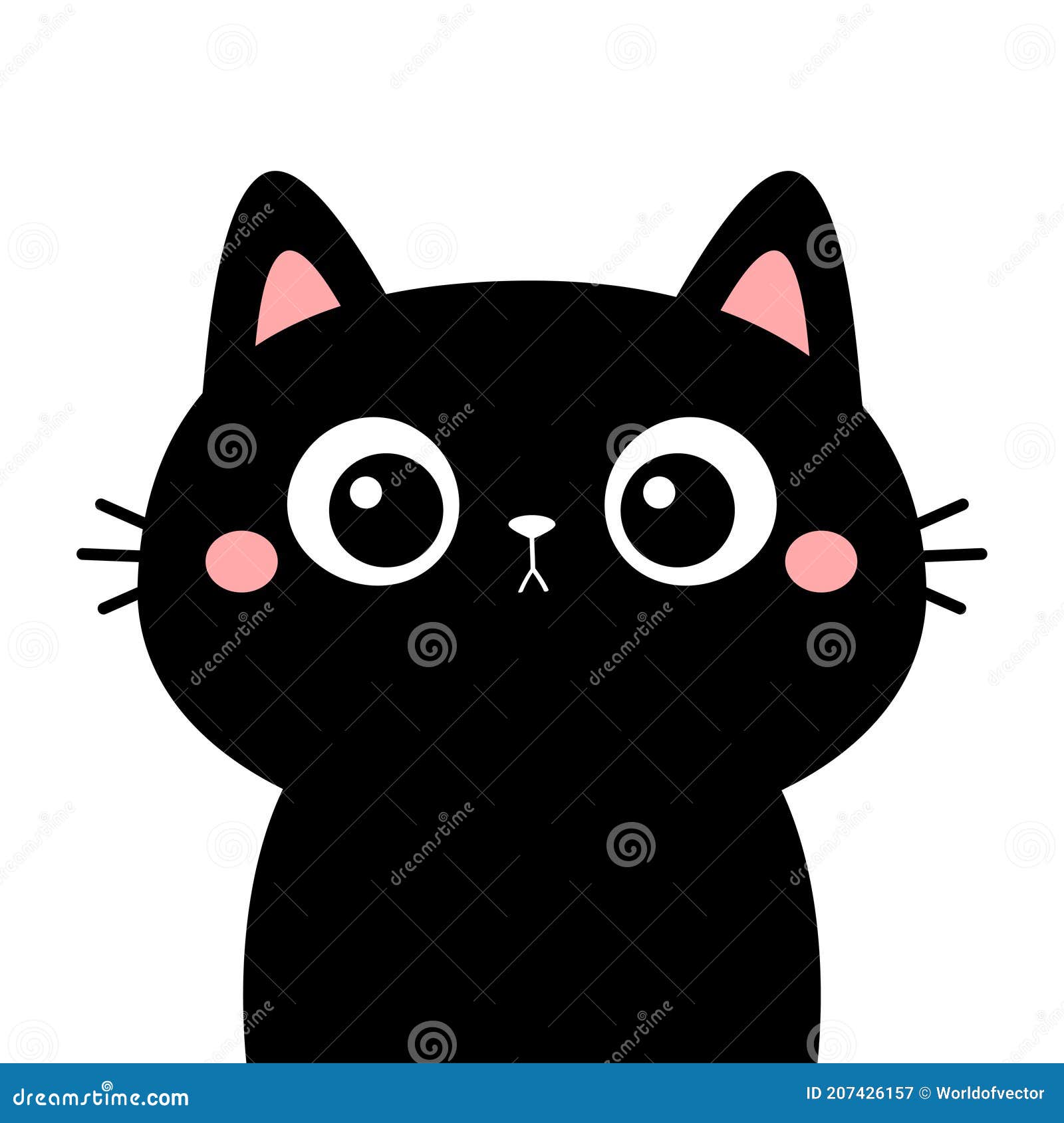 Vector Feliz Bonito Divertido Gatinho Branco Desenho Animado