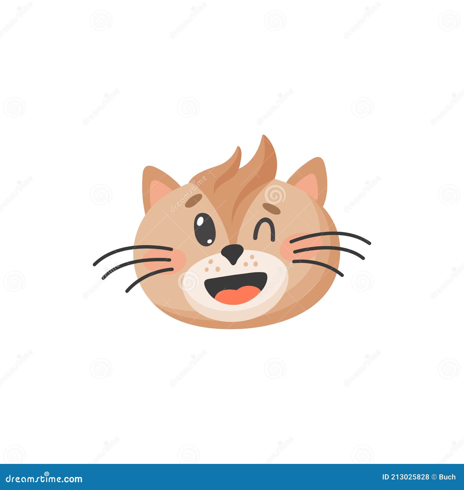 Desenho Animado De Gato Fofo Isolado Emoji Ilustração do Vetor - Ilustração  de sorriso, cômico: 225028066