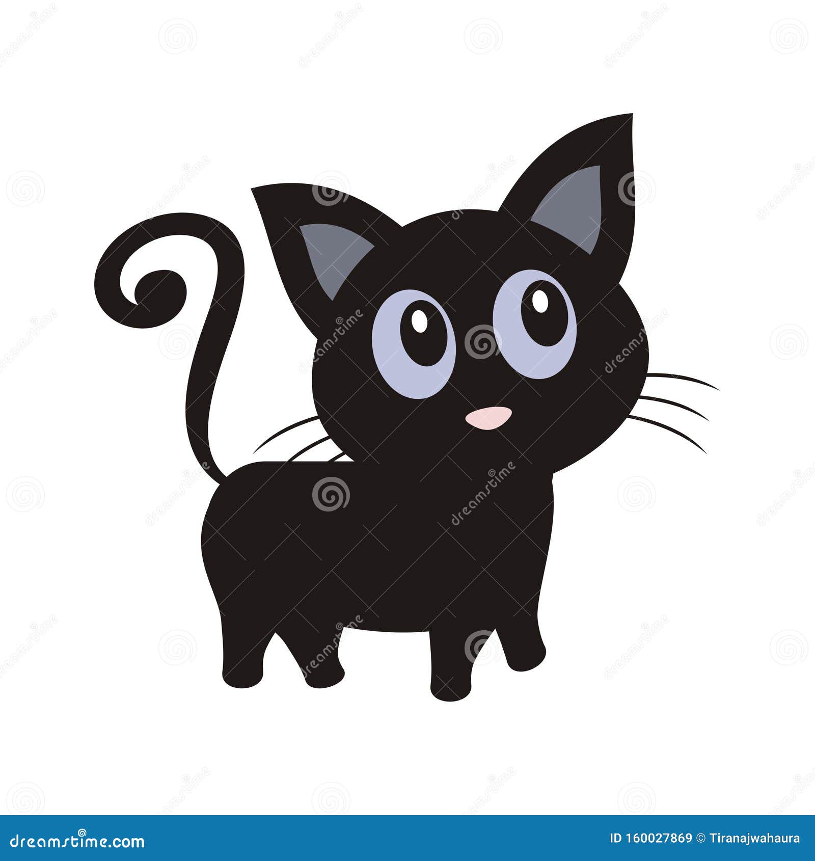 Gato Negro Con DiseÃ±o De Dibujos Animados Planos Ilustración del Vector -  Ilustración de lindo, gatito: 160027869