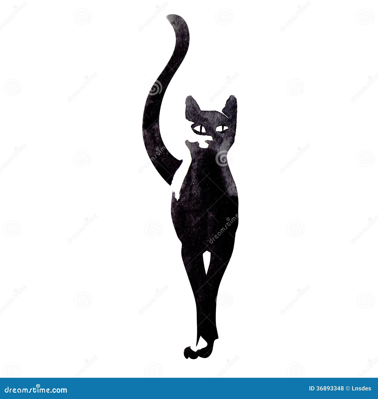 Gato preto Imagens de Stock de Arte Vetorial
