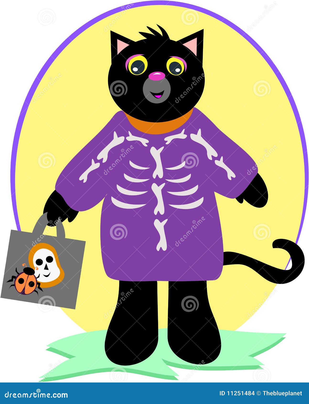 Esqueleto gato preto silhueta gato de halloween com traje de ossos cat  skull icon logo halloween