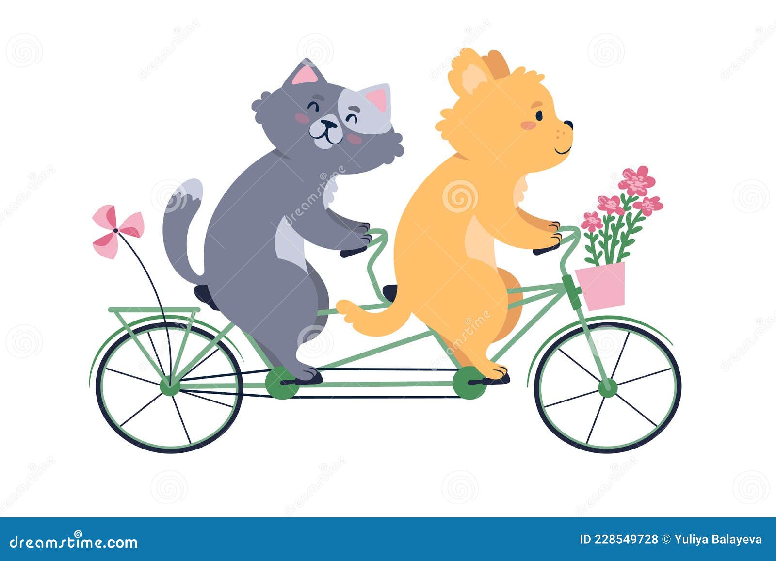 Gato Y Perro En Una Bicicleta Tándem. Personajes Lindos De Dibujos Animados. Ilustración del Vector - Ilustración de bici, vector: 228549728 Gato Y Perro En Una Bicicleta Tándem. Personajes Lindos De Dibujos Animados. Ilustración del Vector - Ilustración de bici, vector: 228549728