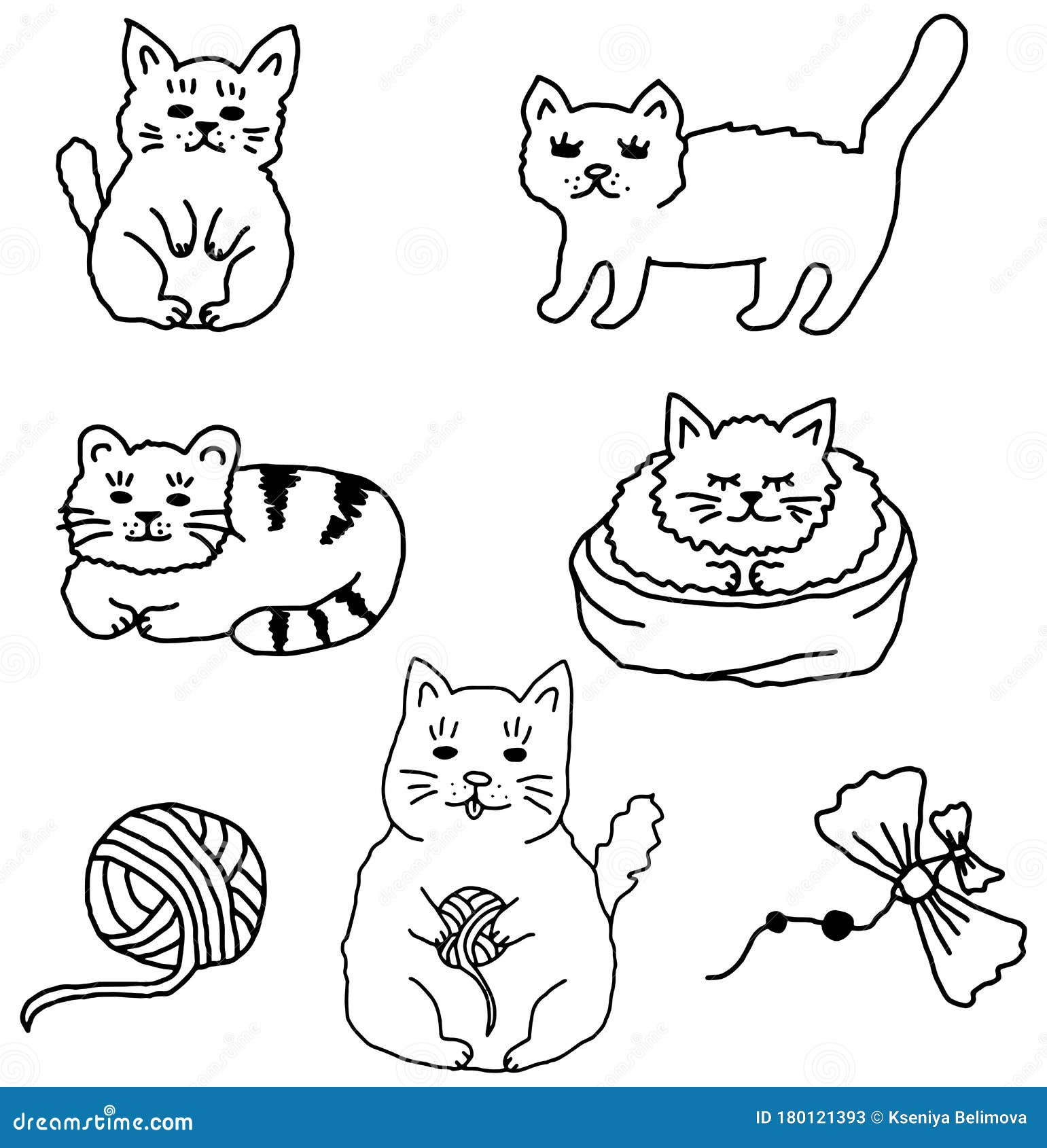 Gatos-de-gemido Desenho Infantil Ilustração do Vetor - Ilustração