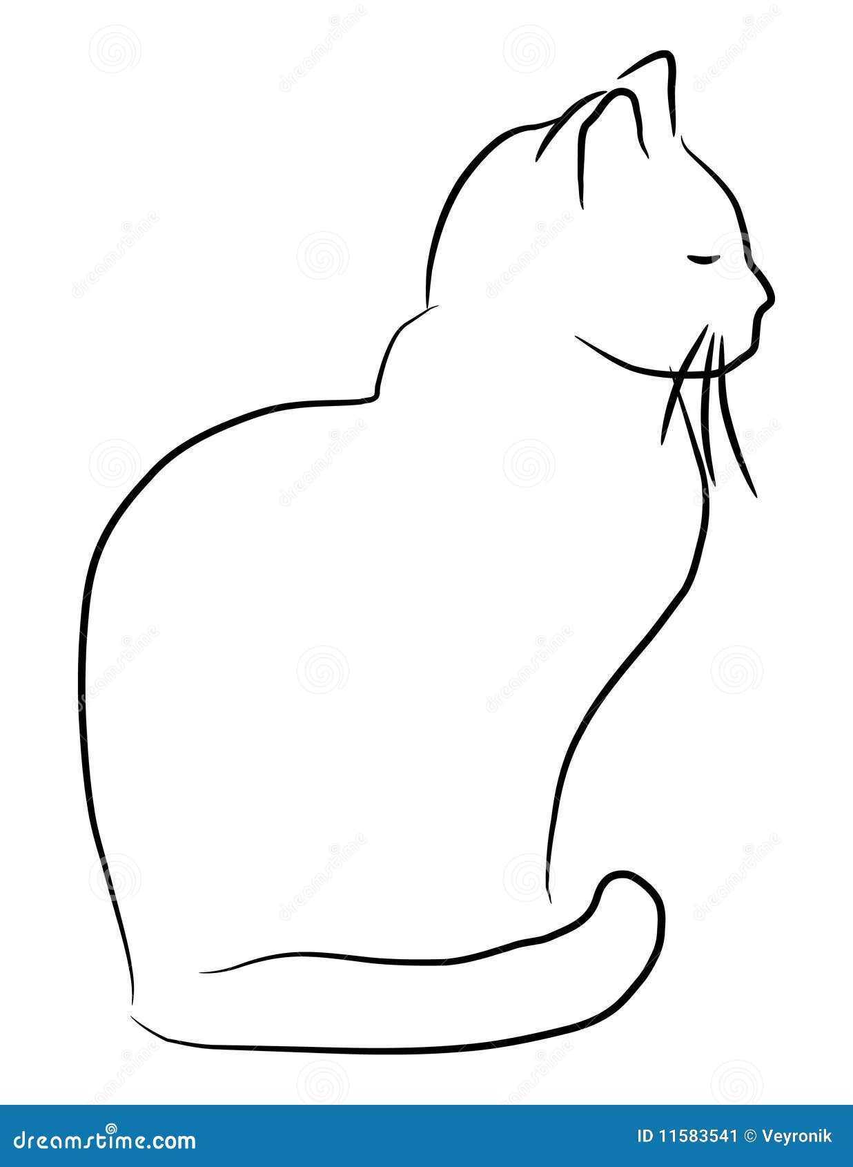 Кот Вид С Боку Рисунок