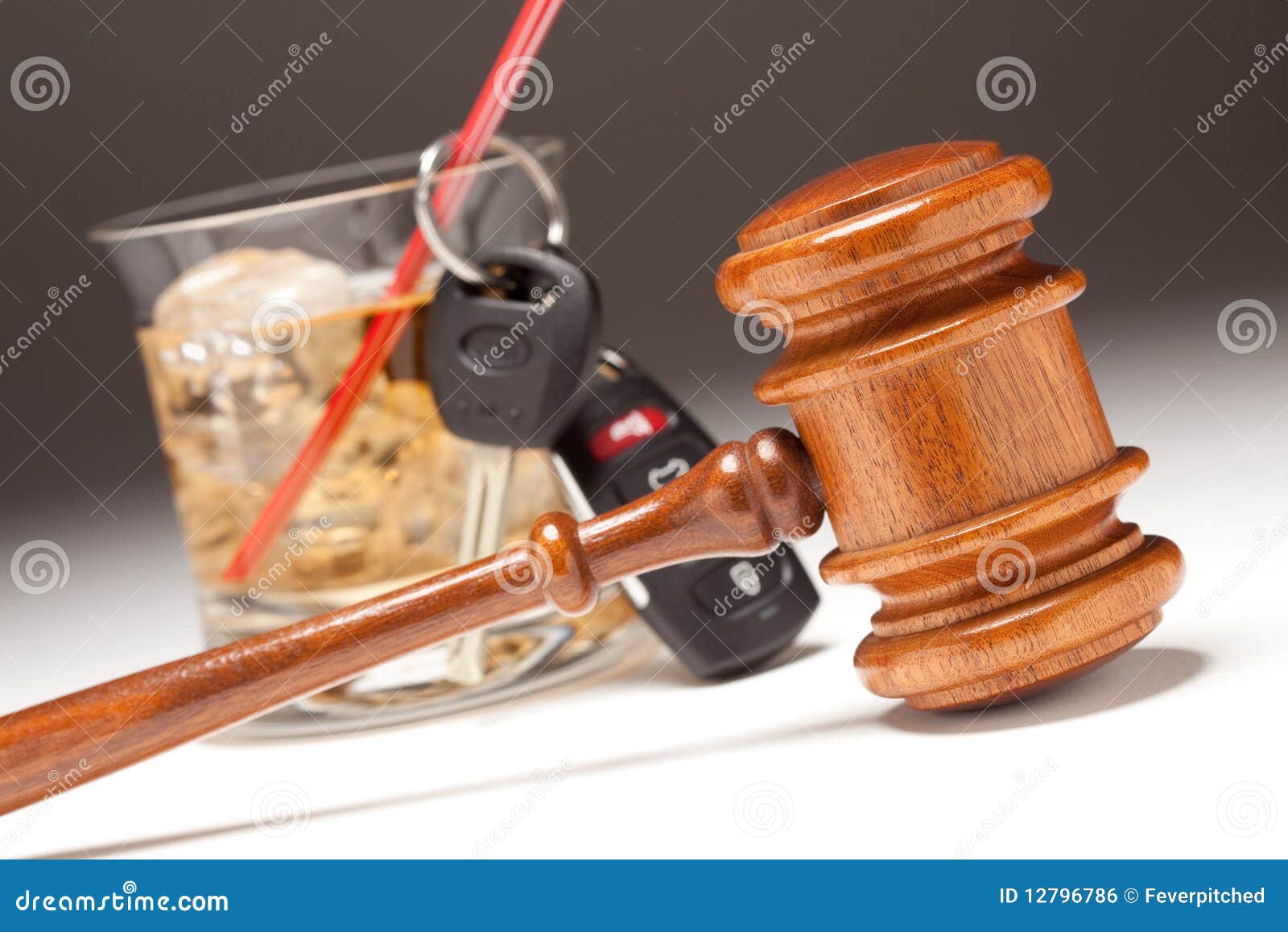 gavel, alcoholic drink & car keys