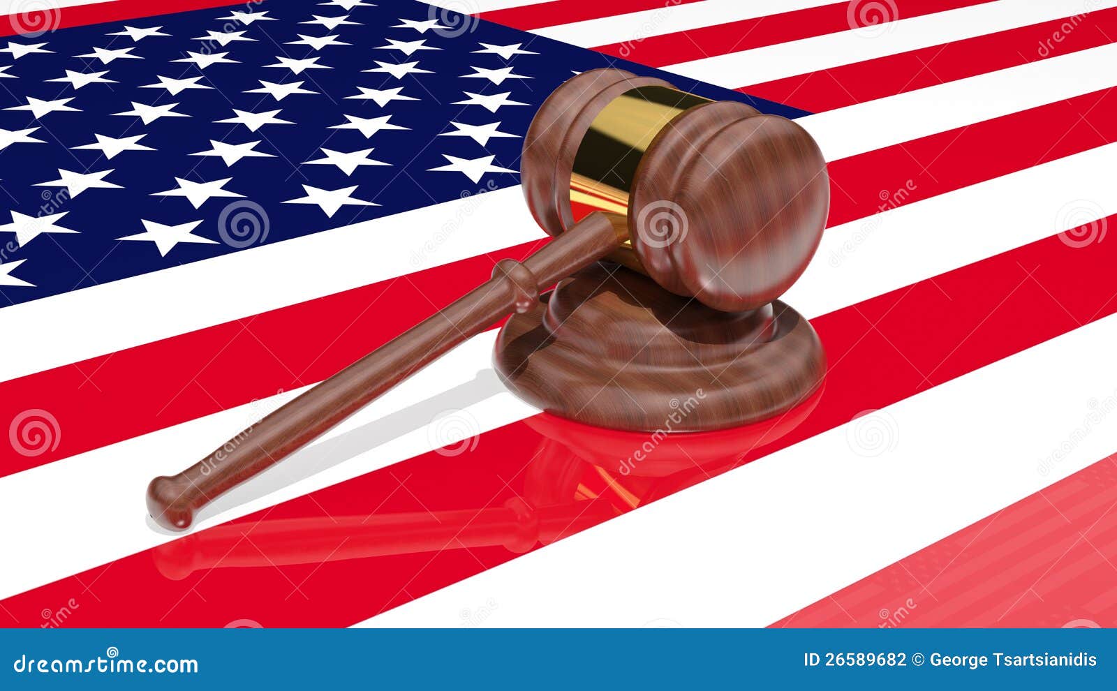 Gavel and the American Flag Stock Illustration Illustration of gavel
