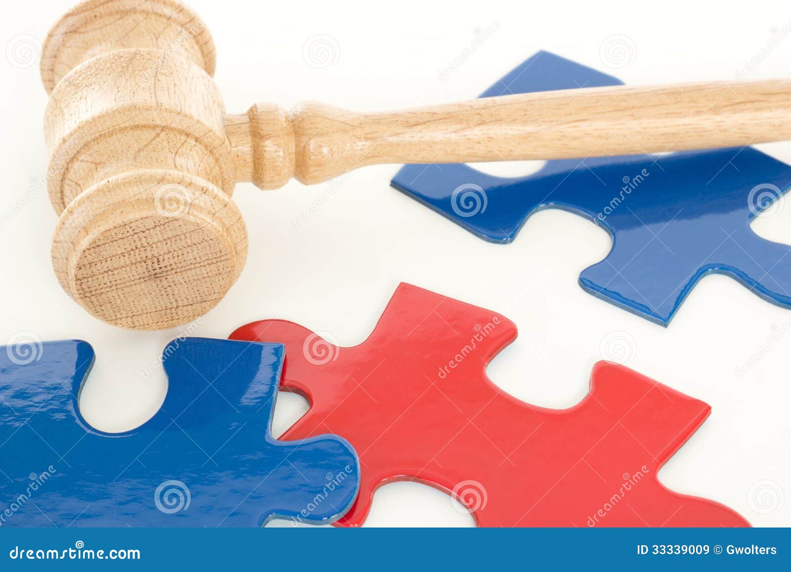 Gavel with Colorful Puzzle Pieces Stock Image Image of negotiation