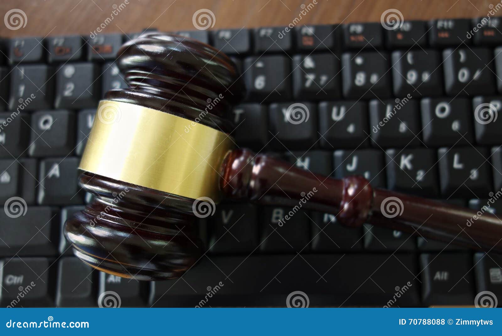 Gavel on computer keyboard stock photo. Image of technology 70788088