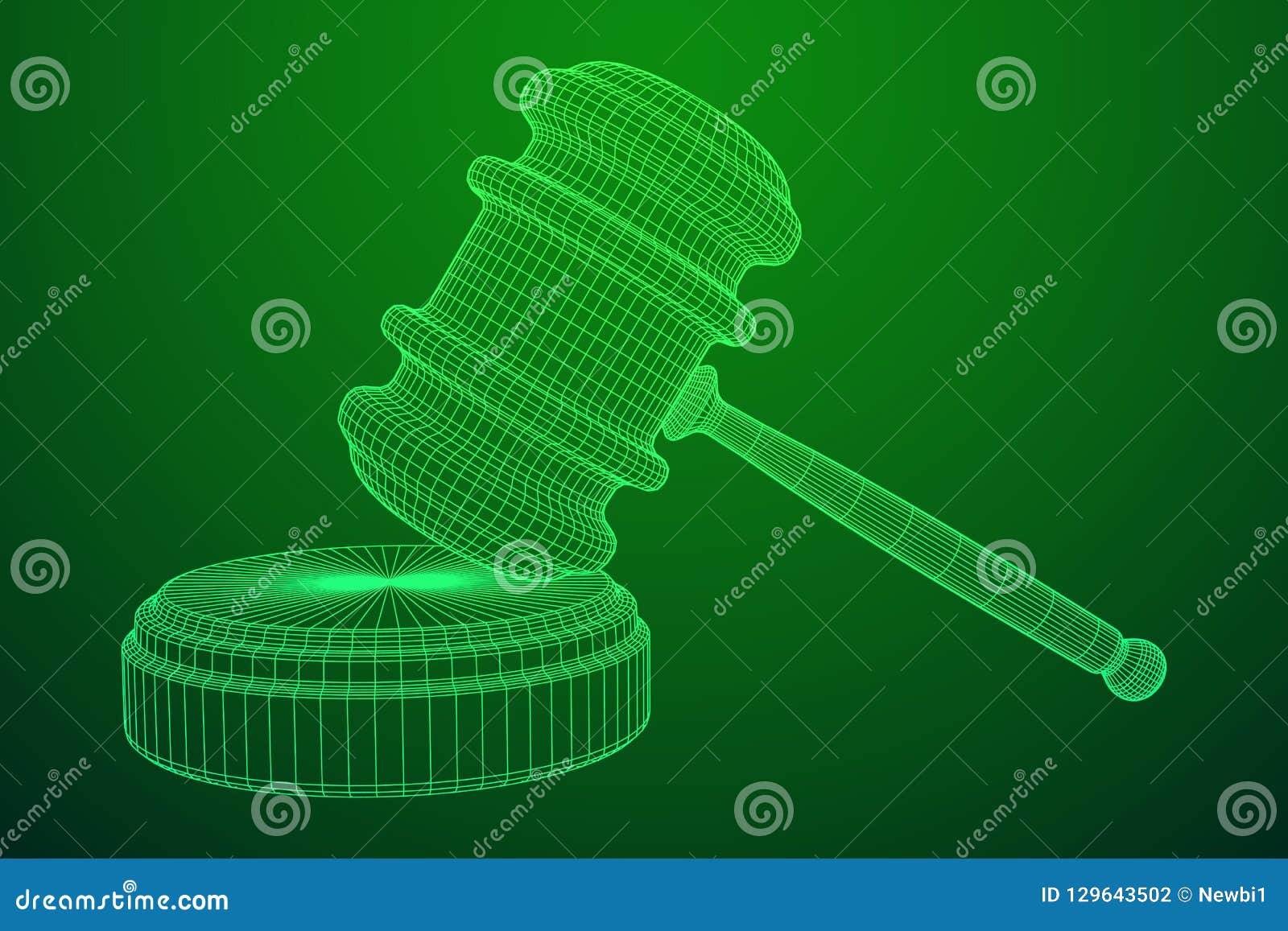 Gavel, Hammer of Judge or Auctioneer Stock Vector Illustration of