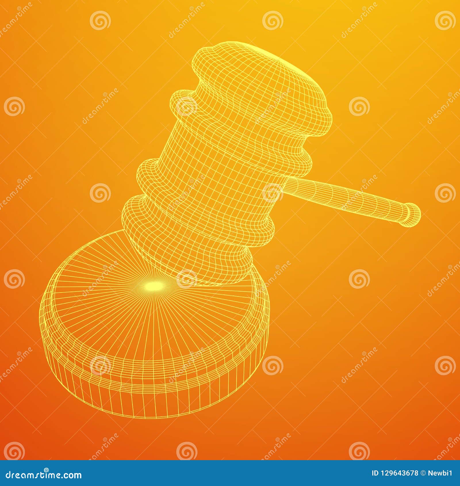 Gavel, Hammer of Judge or Auctioneer Stock Vector Illustration of