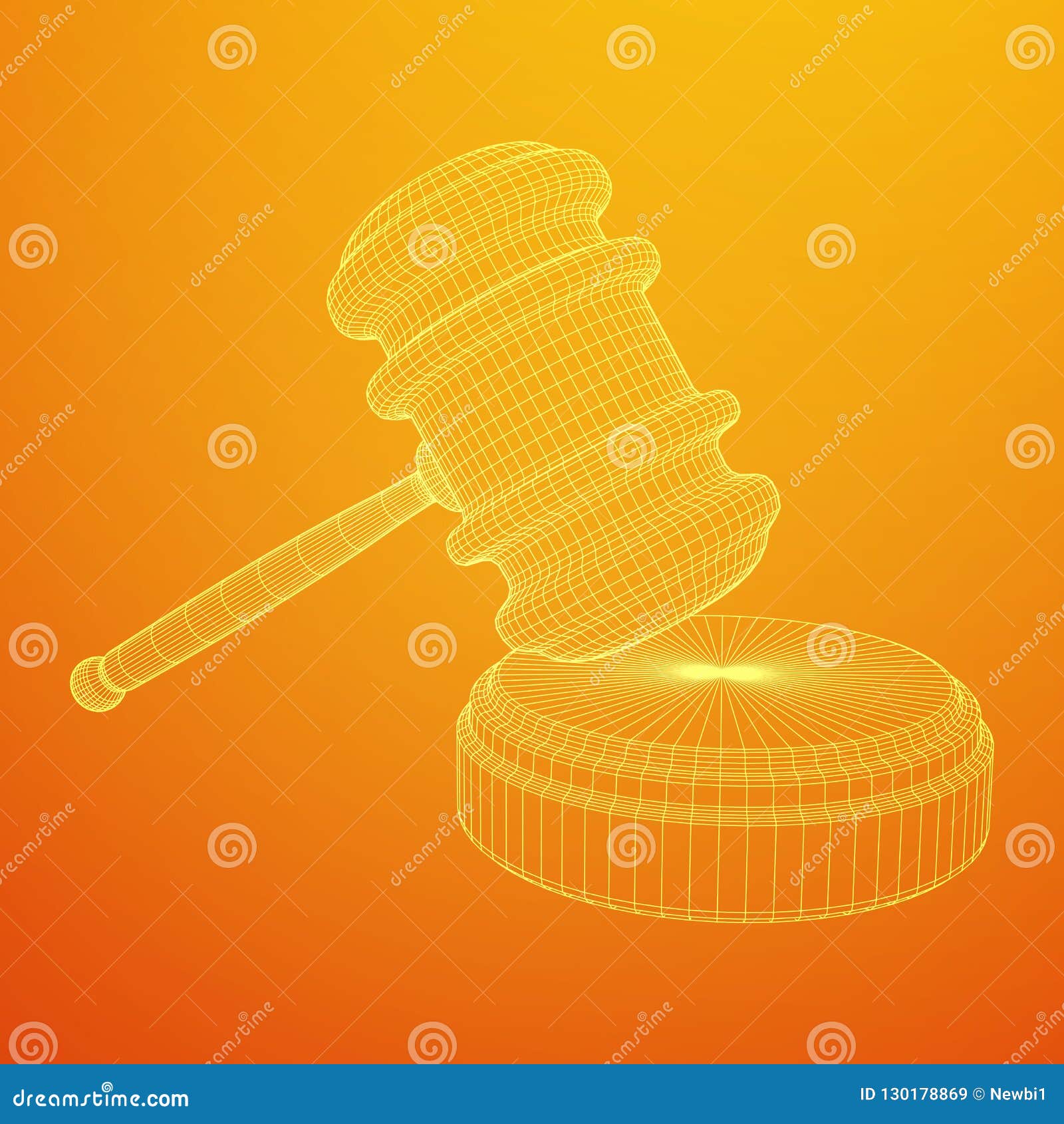 Gavel, Hammer of Judge or Auctioneer Stock Vector Illustration of