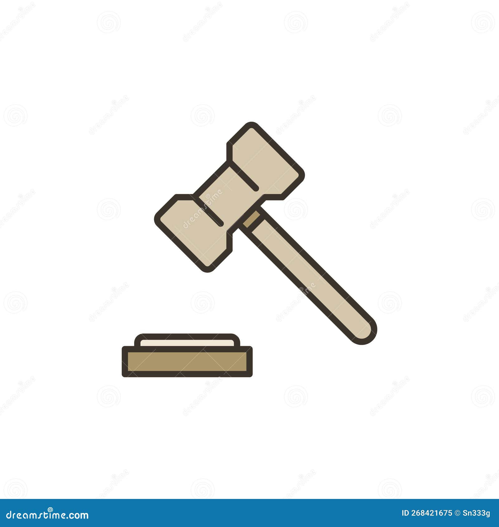 Gavel or Hammer Vector Sanctions Concept Colored Icon Stock Vector