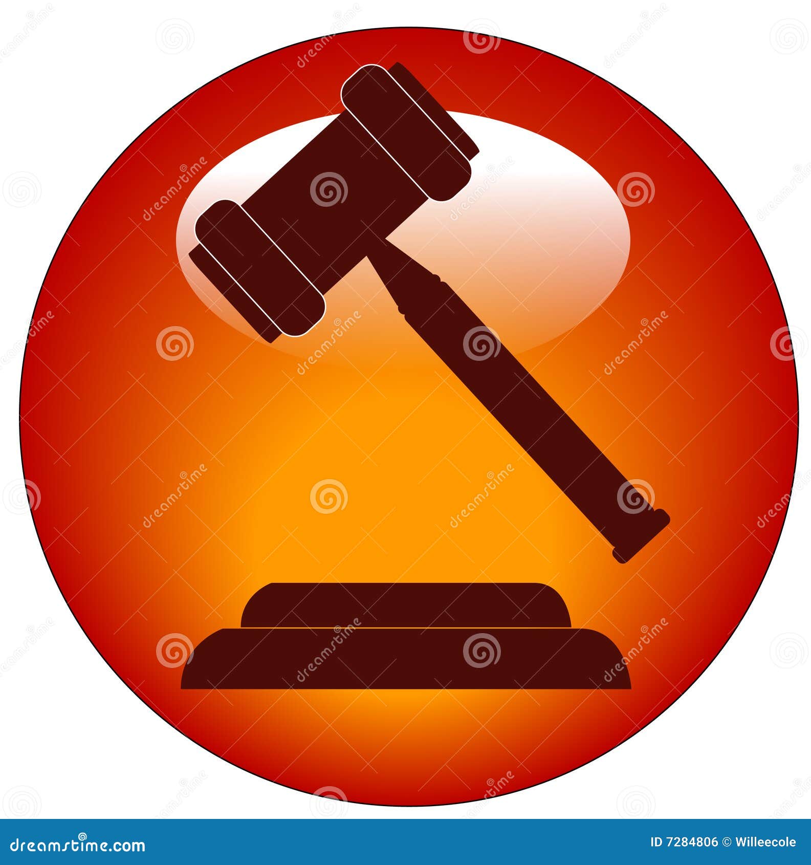 Gavel icon or button stock vector. Illustration of justice 7284806