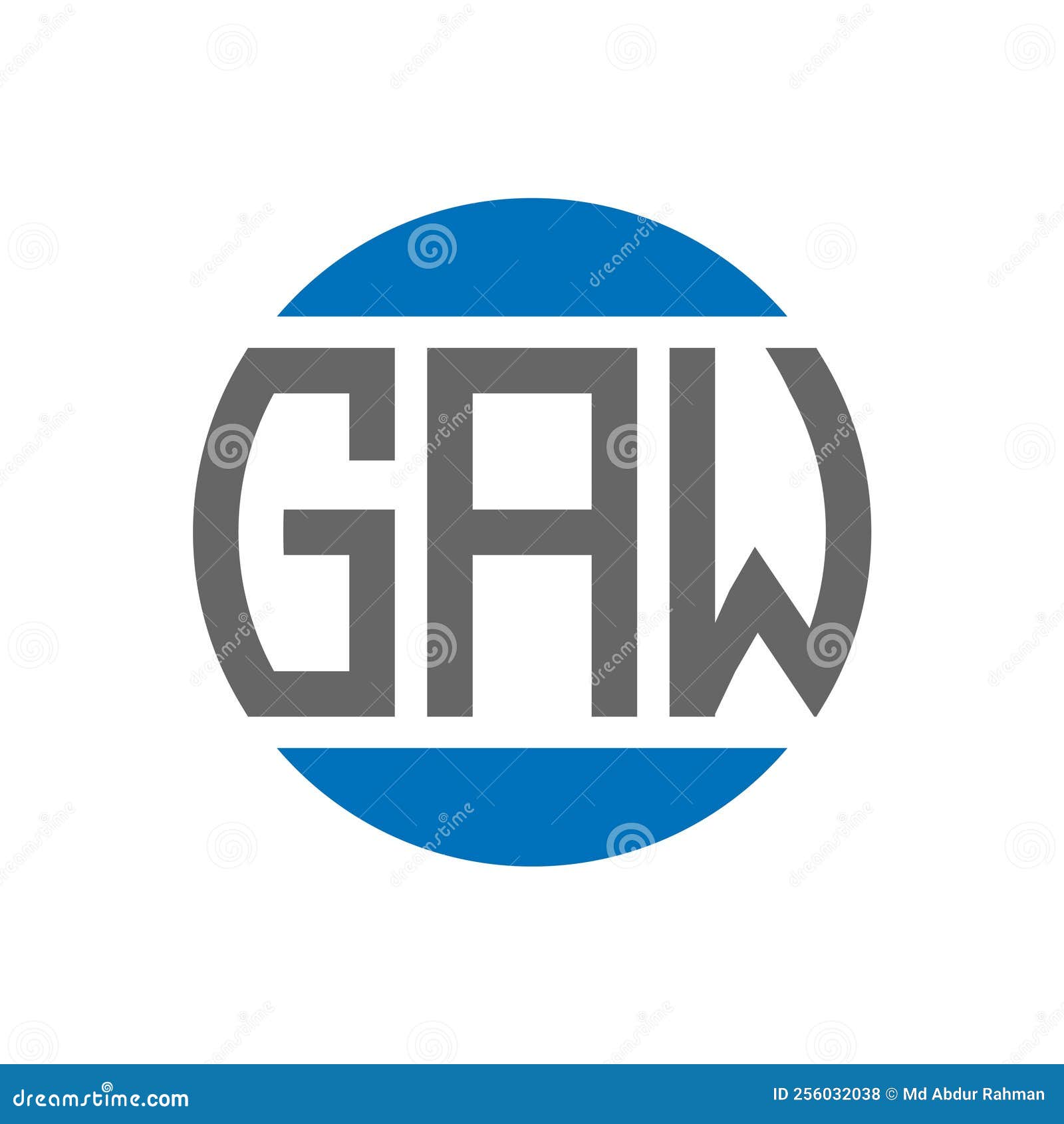 GAW Letter Logo Design on White Background. GAW Creative Initials
