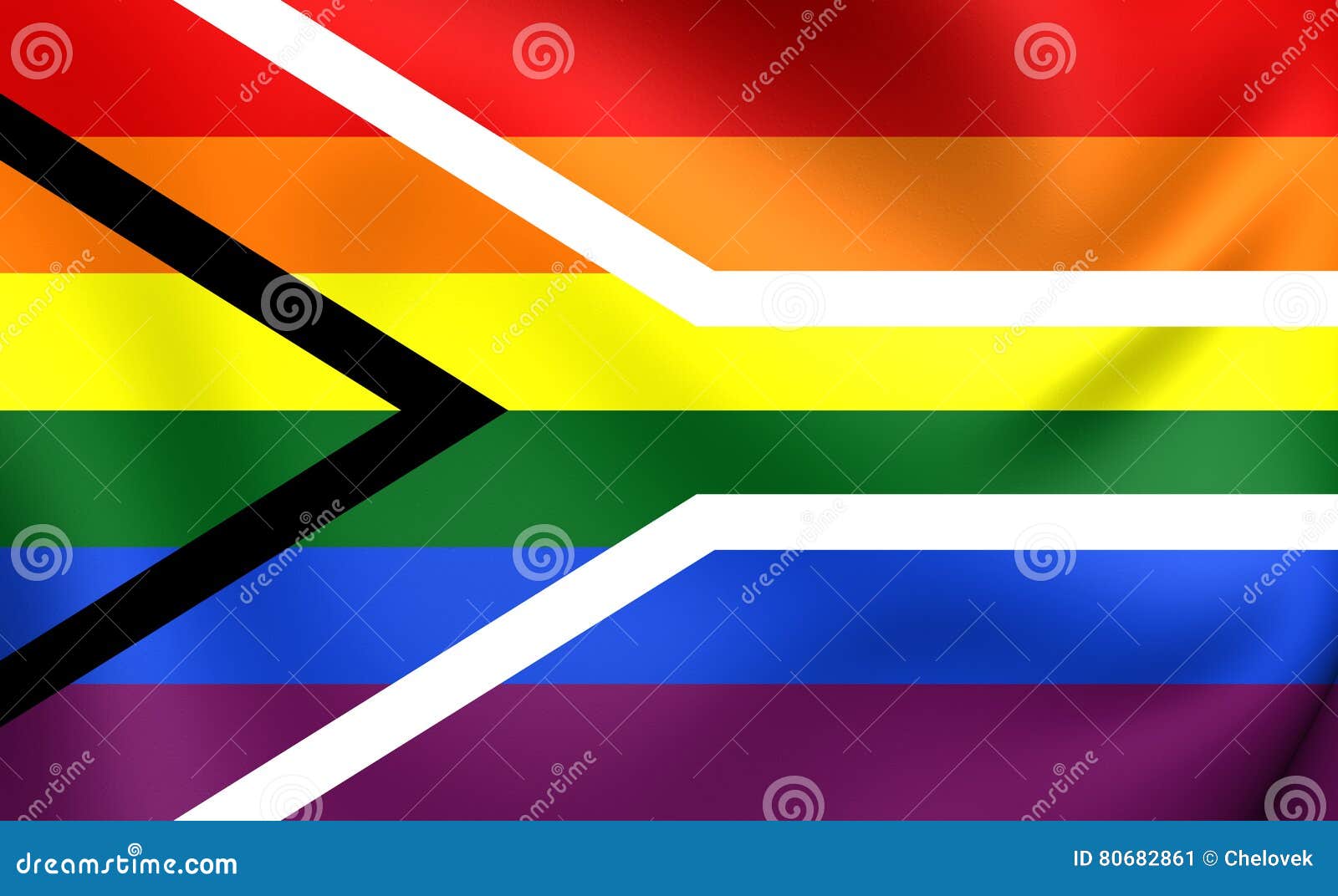 Gay Flag Of South Africa Stock Illustration Illustration Of Three 80682861