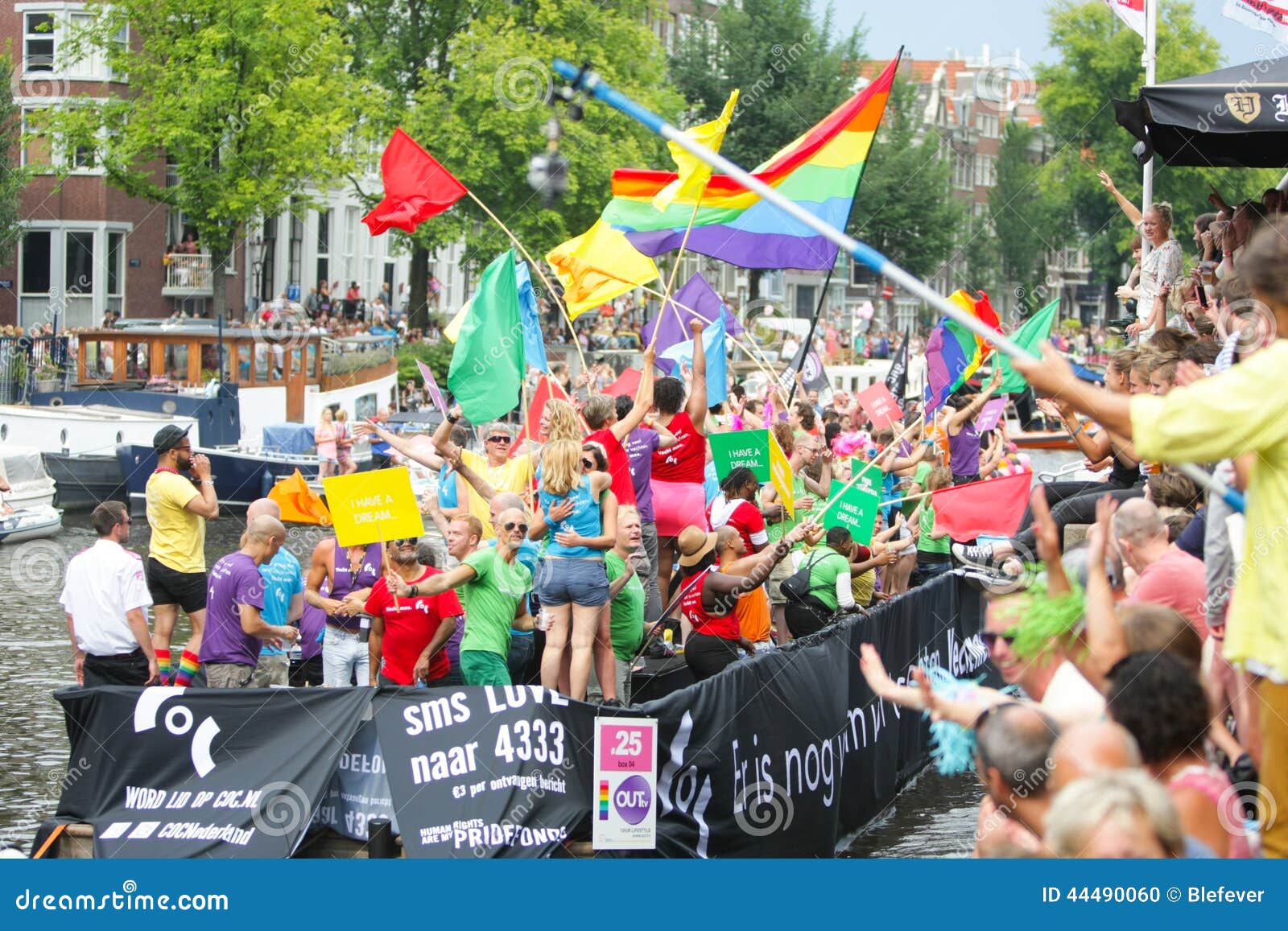 Gay Pride Canal Parade Amsterdam 2014 Editorial Image Image Of Canal Boats 44490060