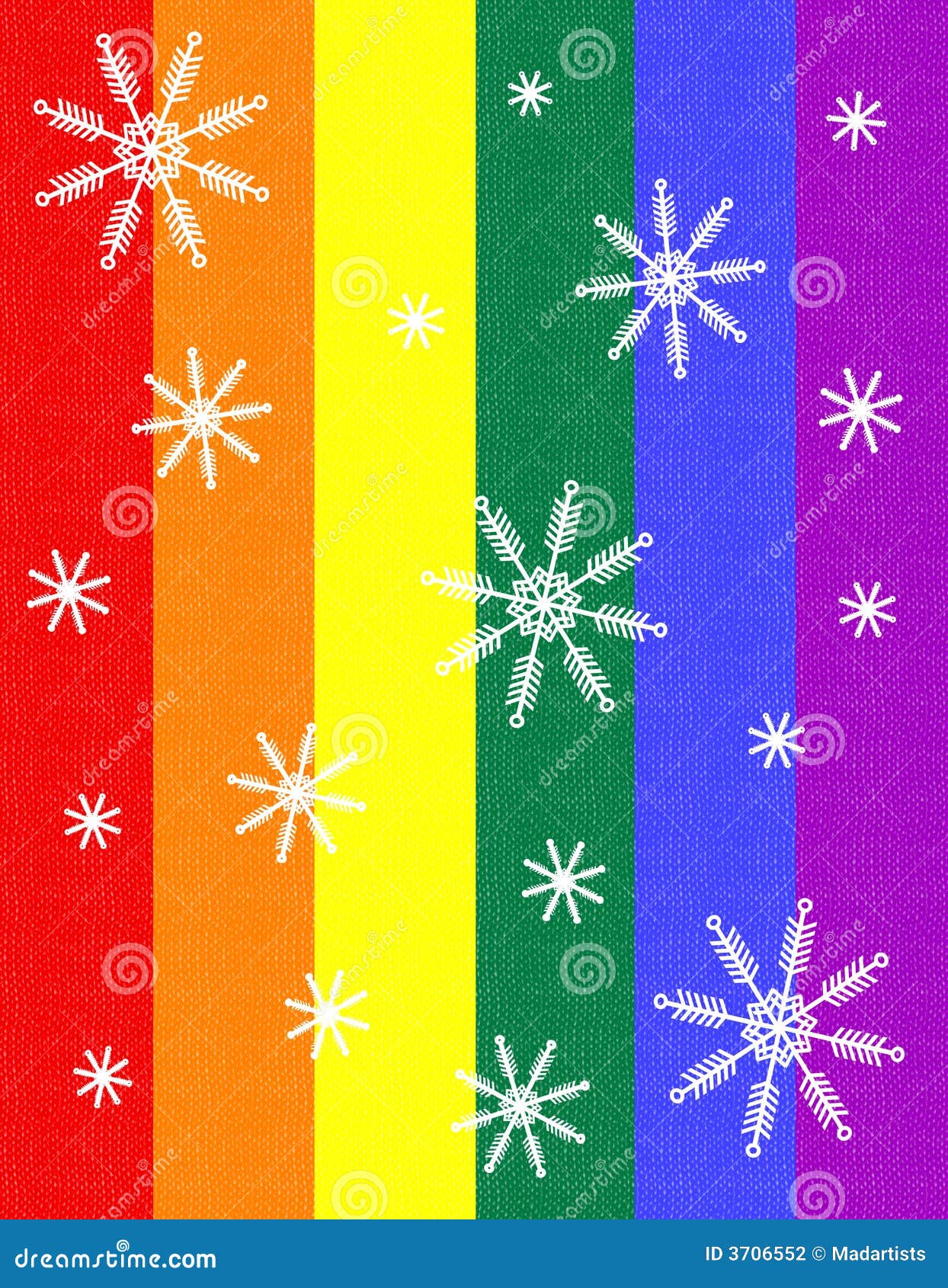 Gay Pride Flag Snowflake Christmas Card 2 Stock Illustration