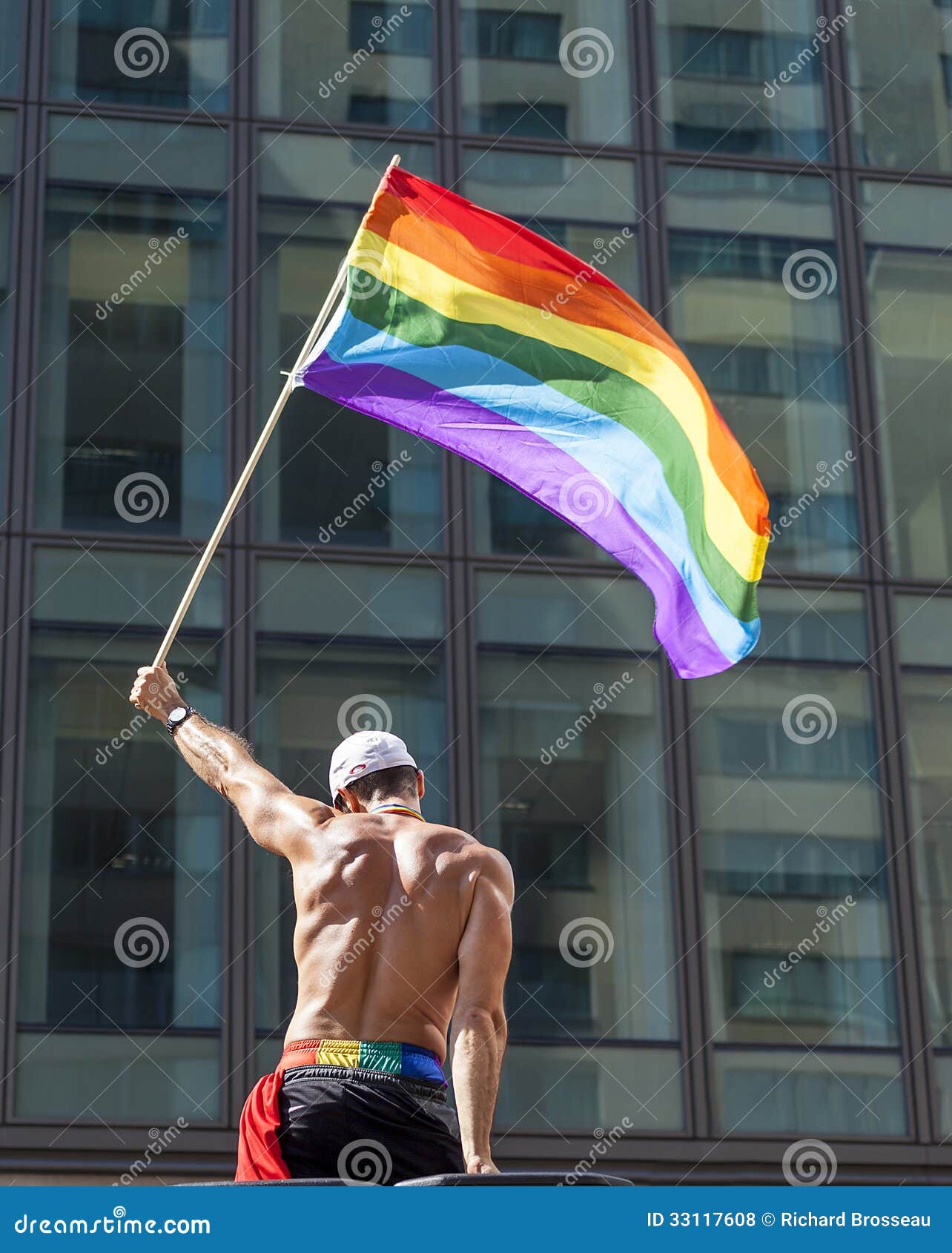 Gay Pride Flag Waving Editorial Stock Photo - Image: 33117608