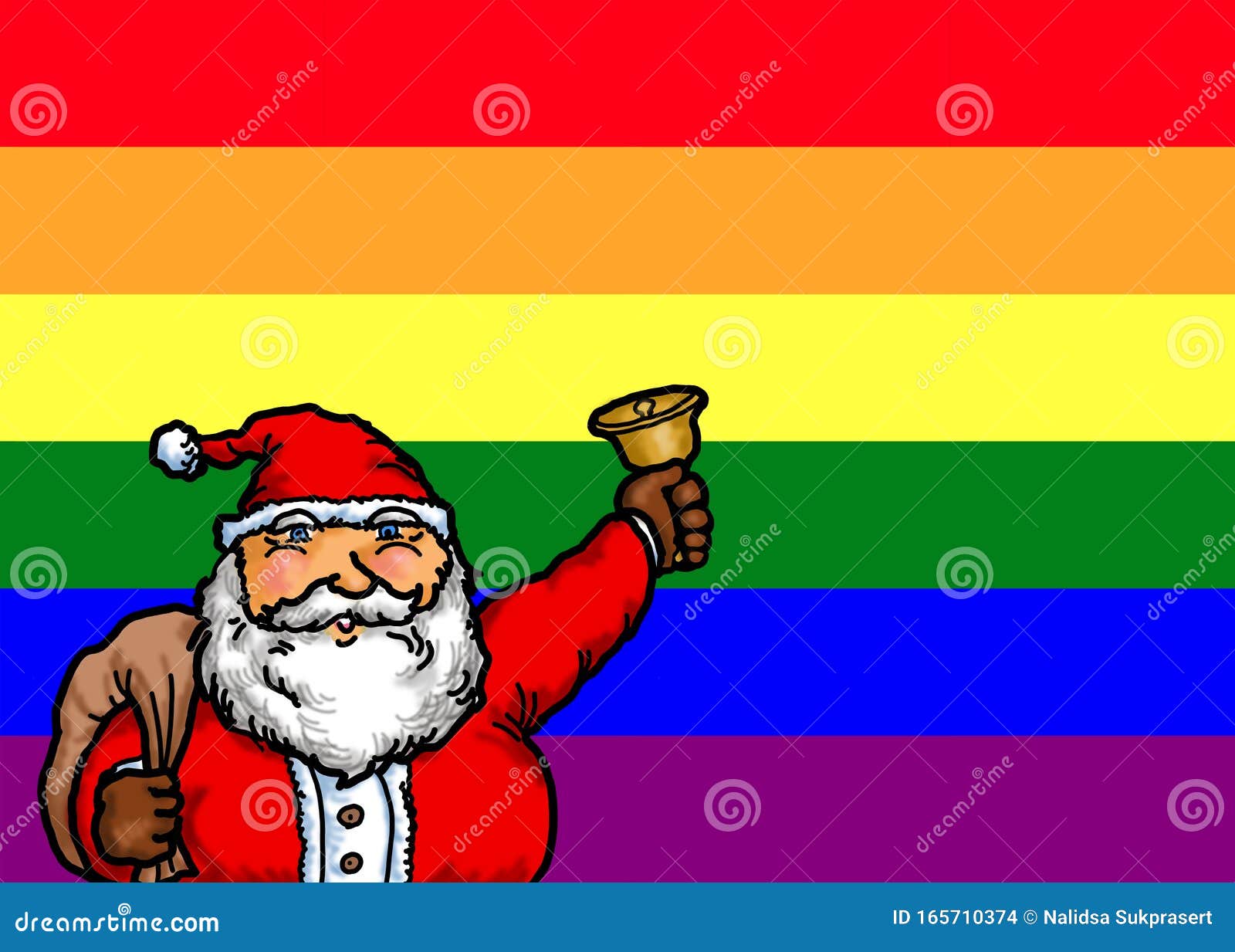 Gay Rainbow Santa Lgbtq Flag Stock Illustration Illustration Of Claus Community 165710374