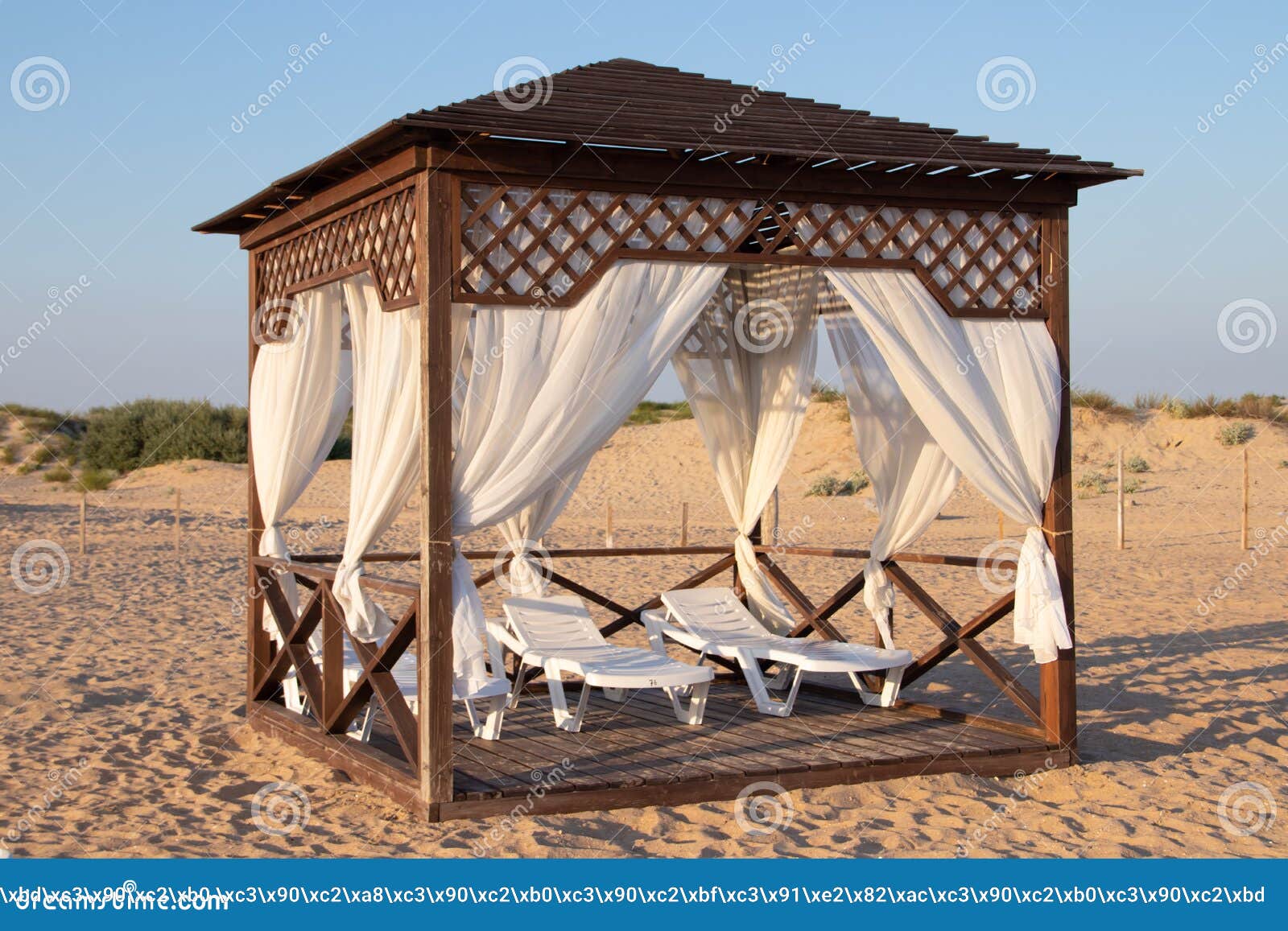 Gazebo on the Beach by the Sea. Sand Beach Stock Photo Image of