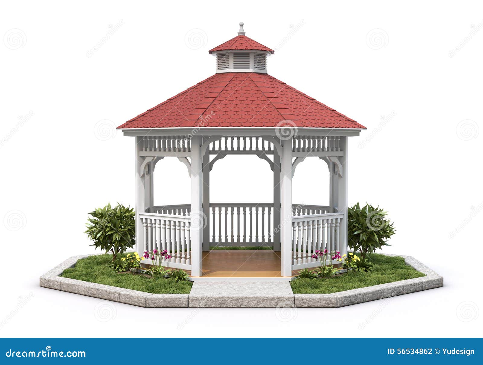 Gazebo de madera stock de ilustración. Ilustración de ripia 56534862