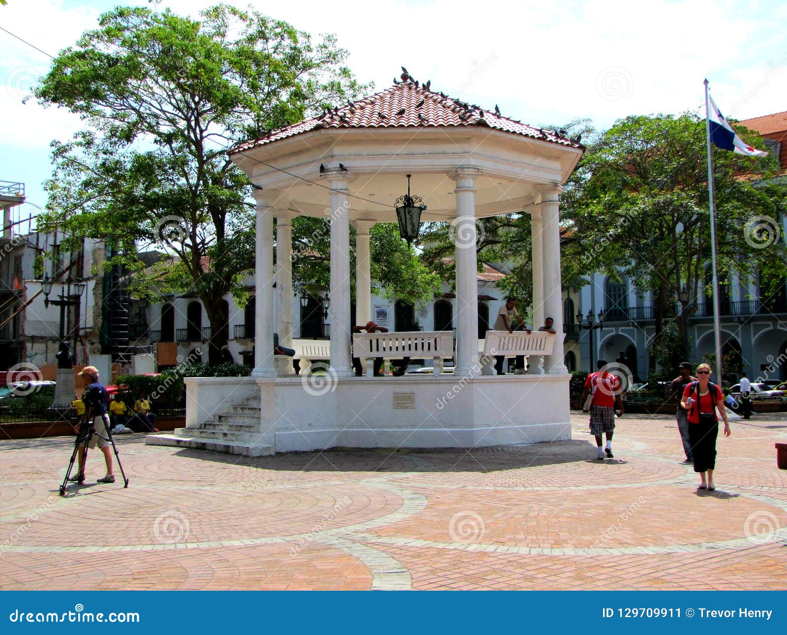 Gazebo editorial photo. Image of stone, panama, brick 129709911