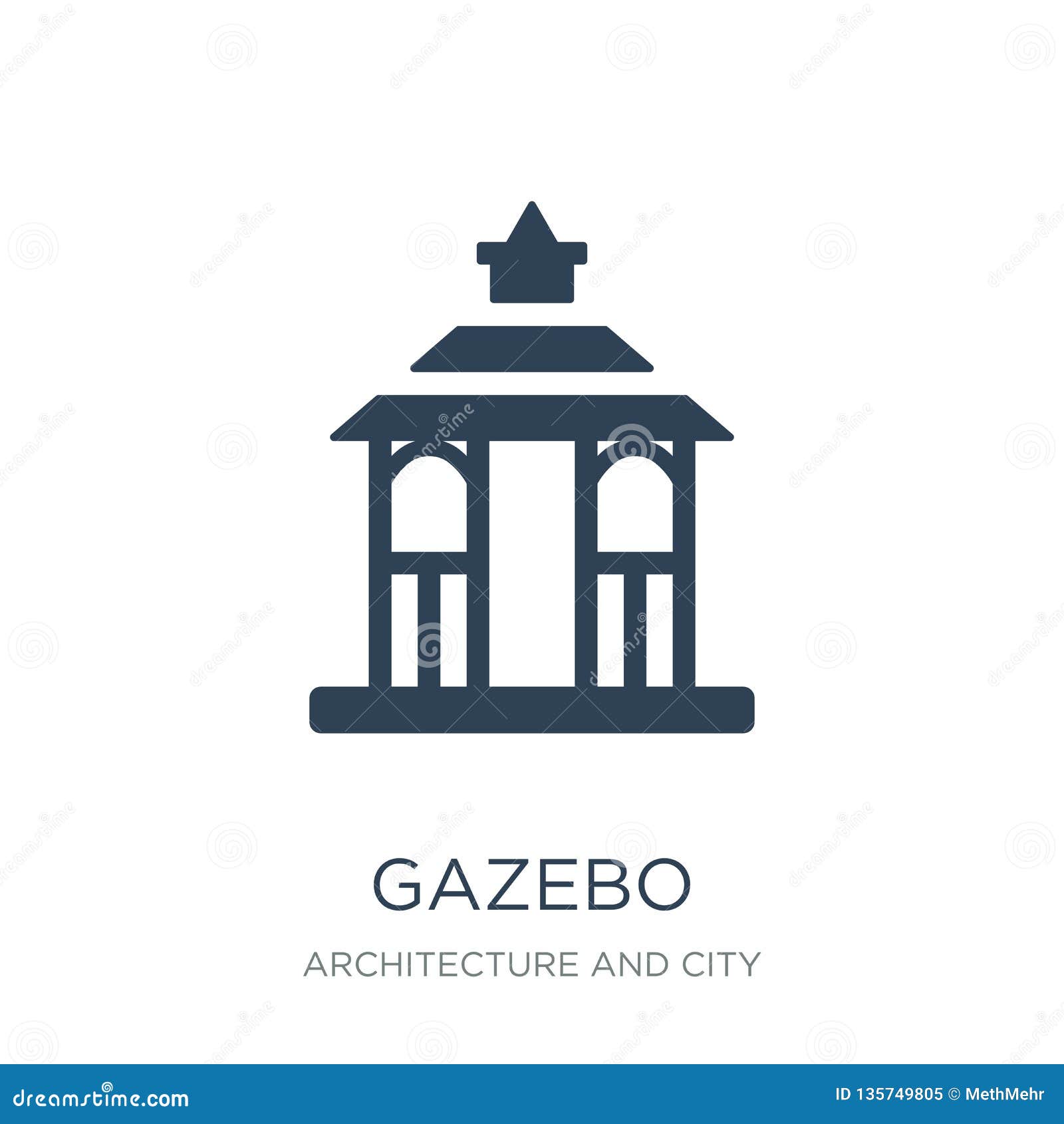 gazebo icon in trendy  style. gazebo icon  on white background. gazebo  icon simple and modern flat  for