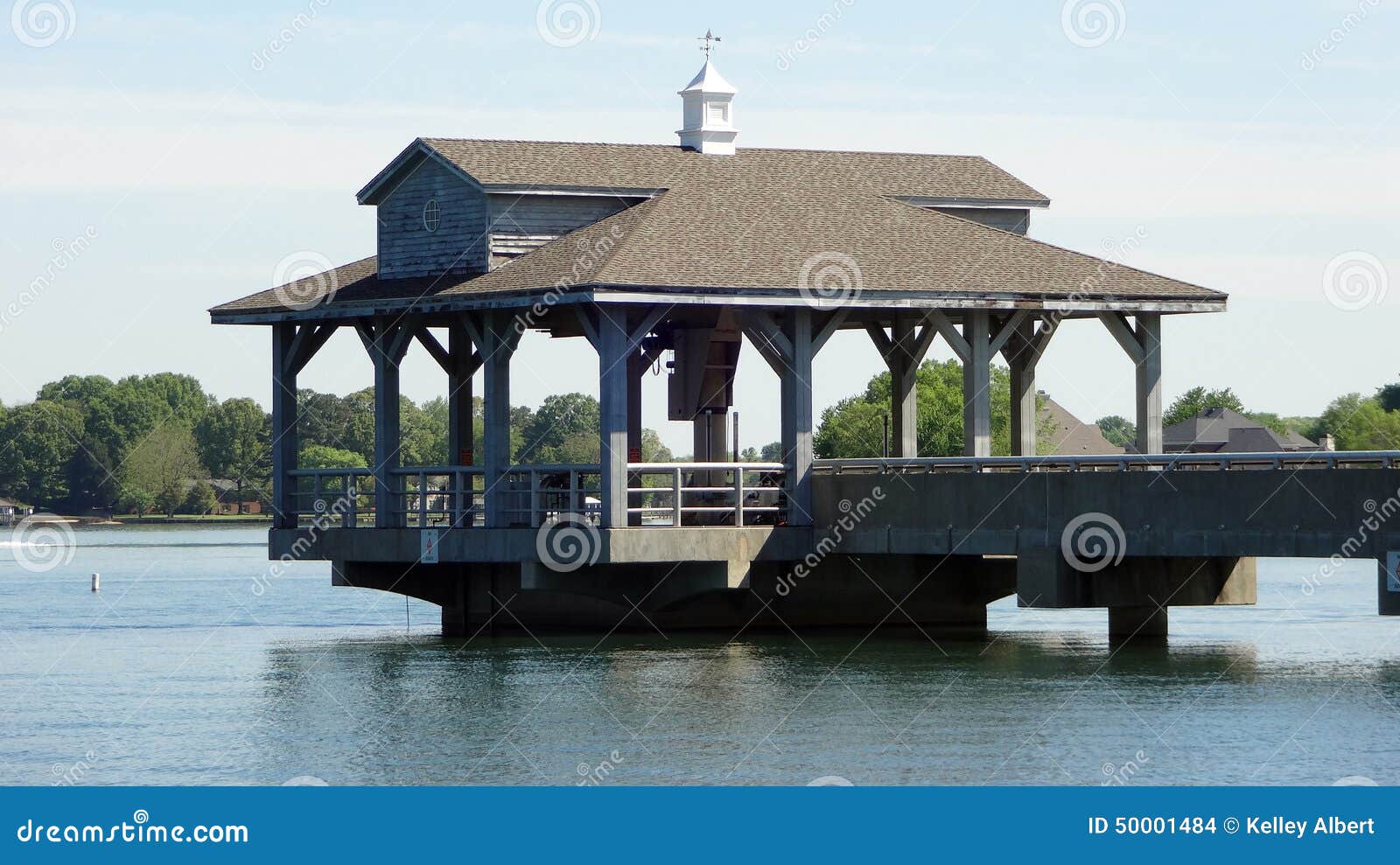 gazebo on pier on lake norman, north carolina