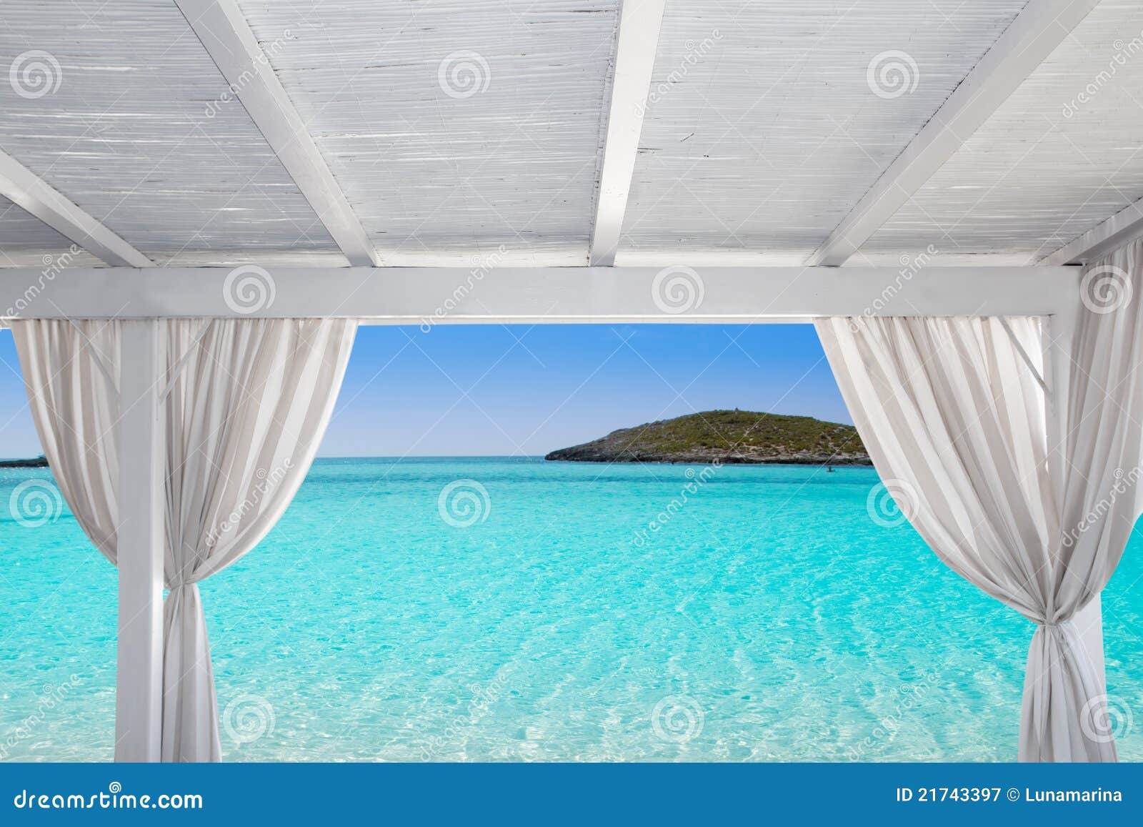 gazebo white in formentera ibiza beach