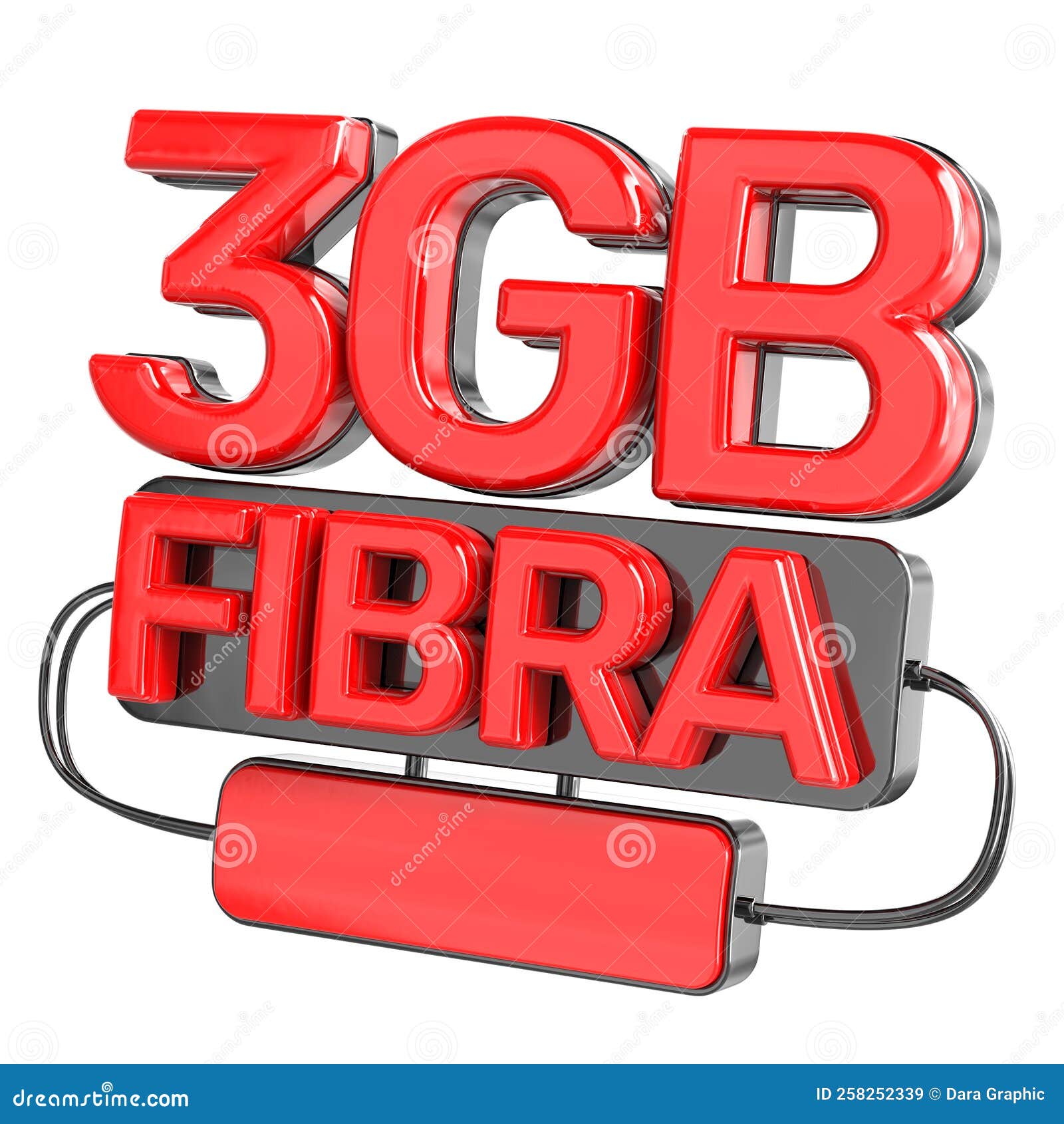 3 gb fibra 3d render red