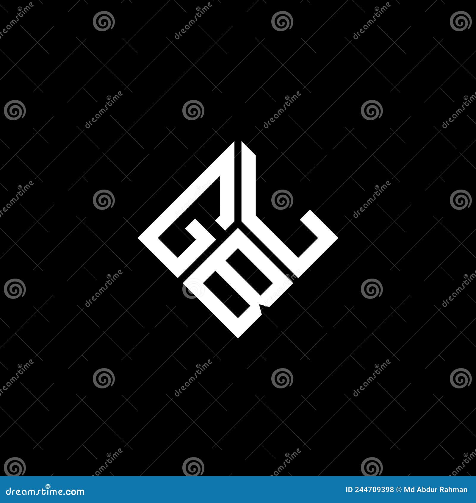 gbl letter logo  on black background. gbl creative initials letter logo concept. gbl letter 