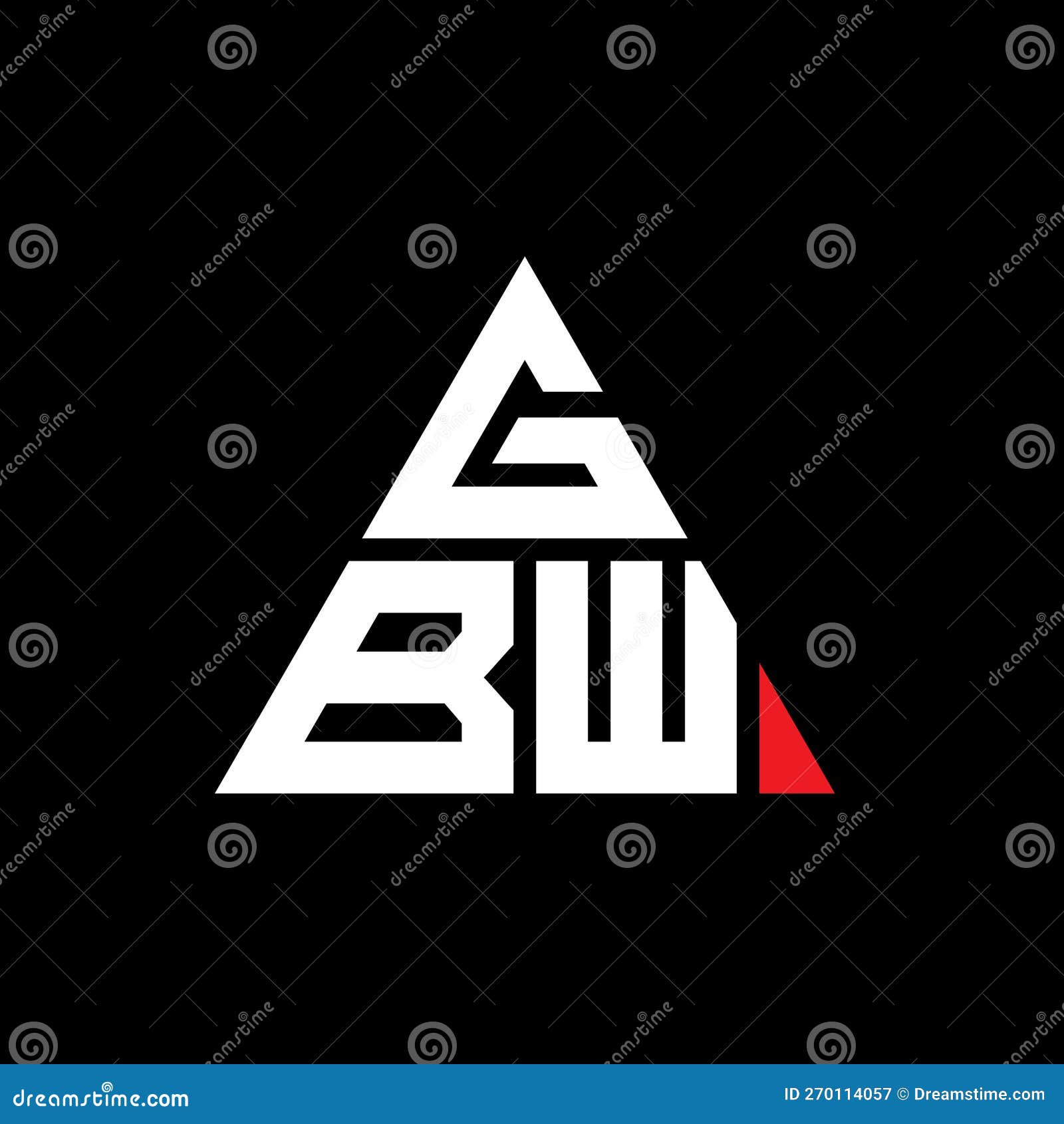 gbw triangle letter logo  with triangle . gbw triangle logo  monogram. gbw triangle  logo template with red