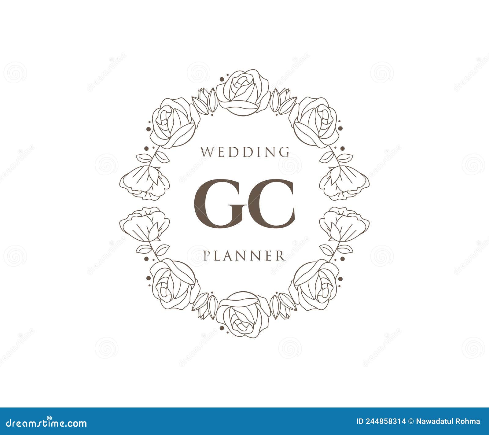 gc initials letter wedding monogram logos collection, hand drawn modern minimalistic and floral templates for invitation cards,