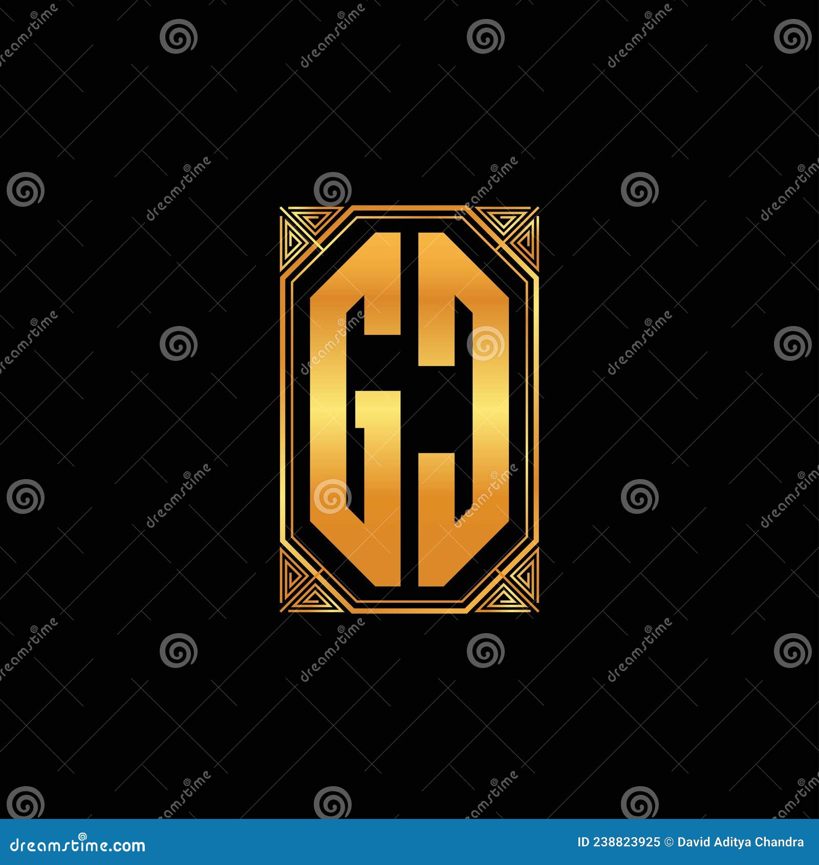 GC Logo Letter Geometric Golden Style Stock Vector - Illustration of ...