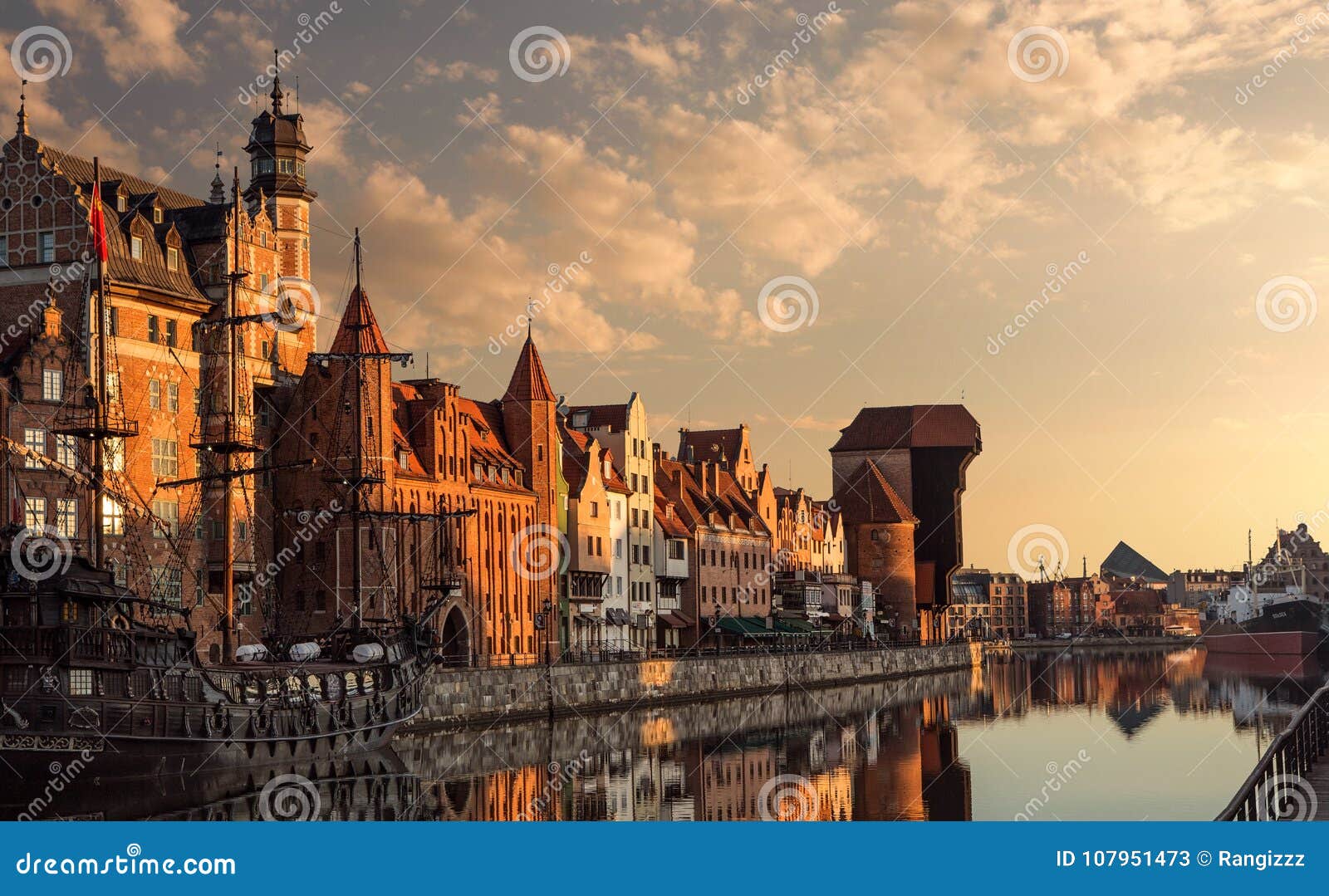 gdansk harbour at sunrise