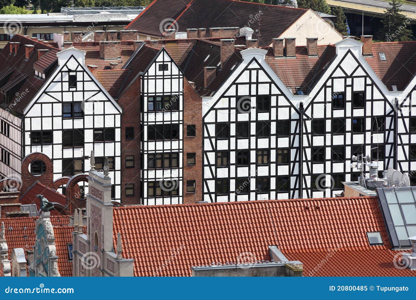 Gdansk Poland. Anteny także budynków miasta Danzig sławny Gdansk świron zna nas starego Poland pomerania regionu miasteczka widok