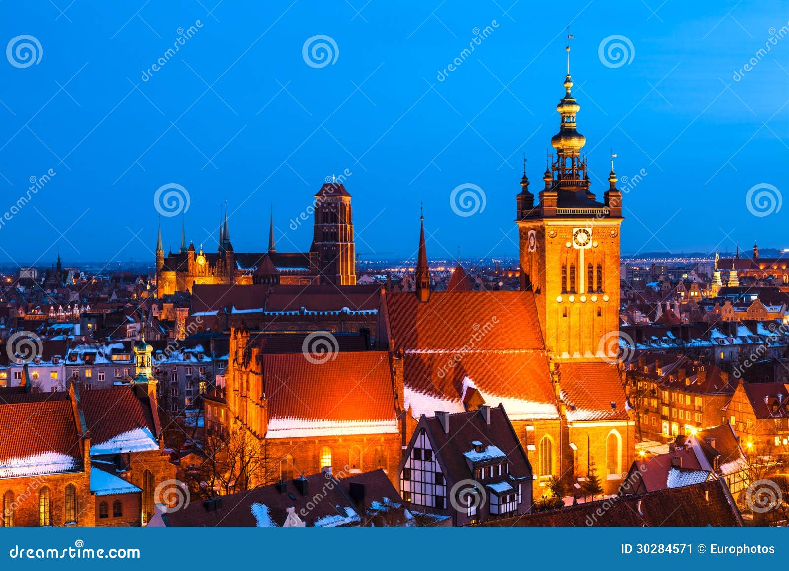 gdansk skyline, pomerania, poland