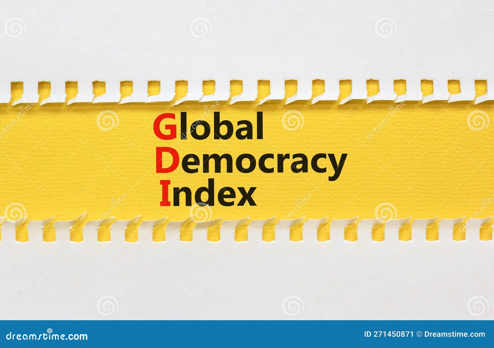 GDI Global Democracy Index Symbol. Concept Words GDI Global Democracy