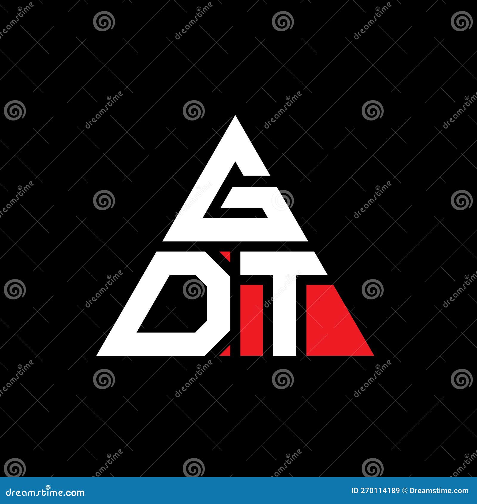 gdt triangle letter logo  with triangle . gdt triangle logo  monogram. gdt triangle  logo template with red