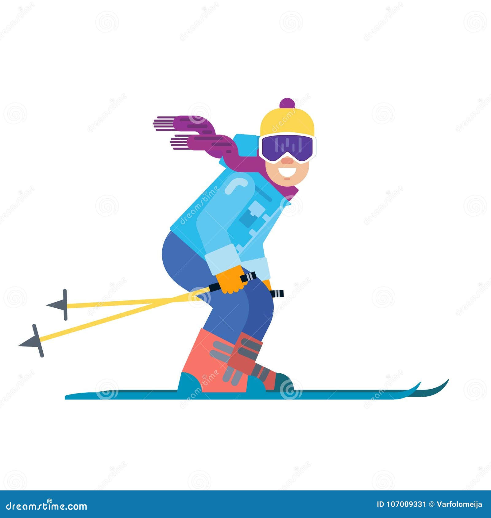 Romantiek in de rij gaan staan Anoi Geïsoleerde Beeldverhaalskiër Ski?end Sportmankarakter in De  Vectorillustratie Van Het Skikostuum Glimlachende Mens Op Skis Vector  Illustratie - Illustration of beeldverhaal, vlak: 107009331