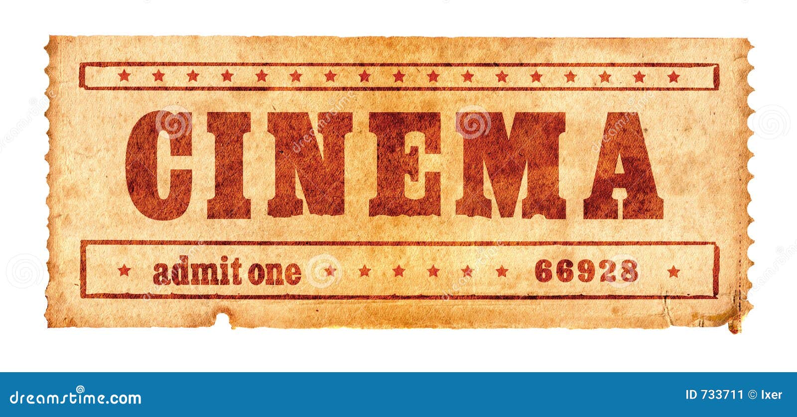 Gealterte Kinokarte 2 stockbild. Bild von grungy, hollywood - 733711