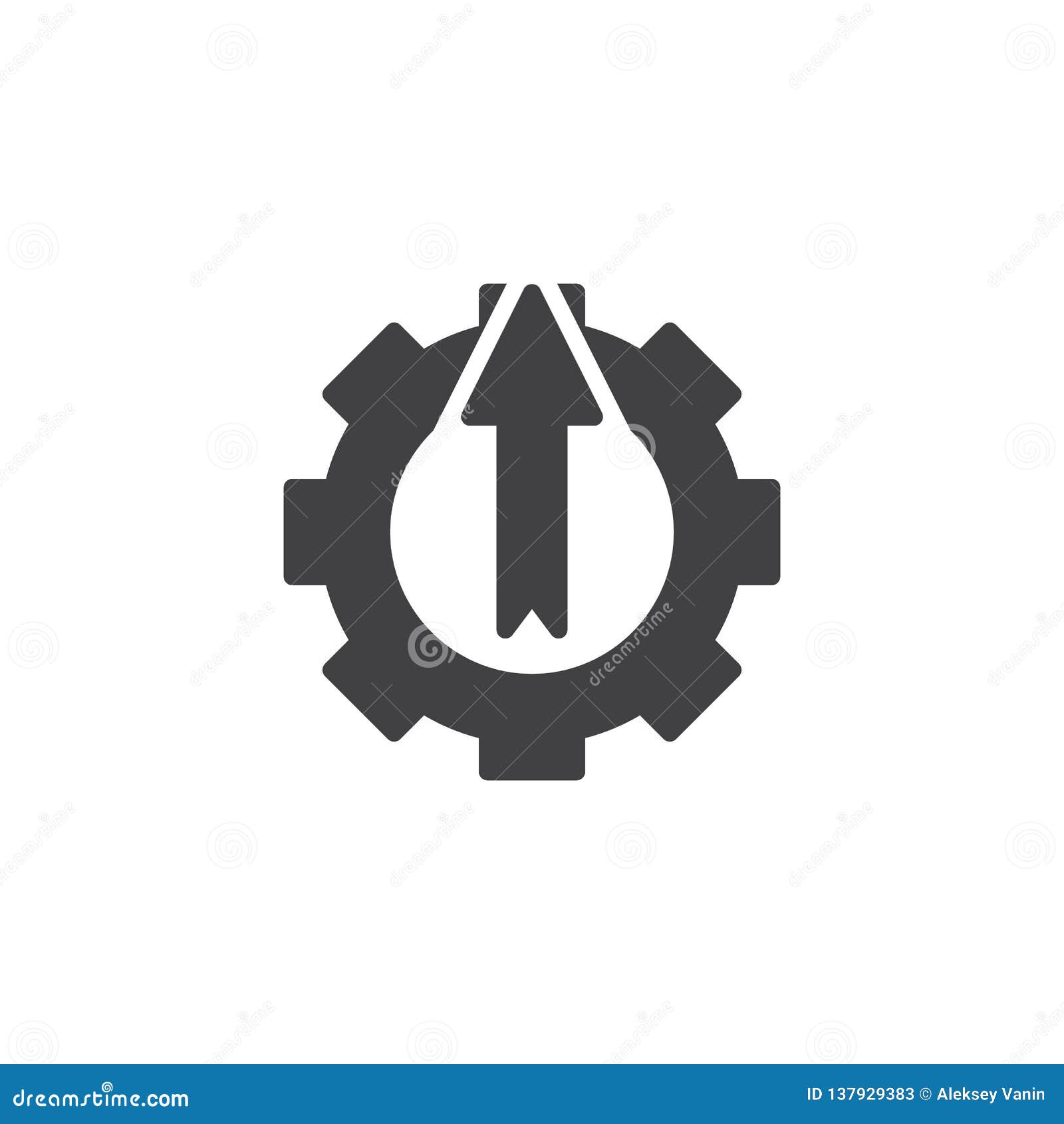 Gear with Arrow Up Vector Icon Stock Vector Illustration of engine
