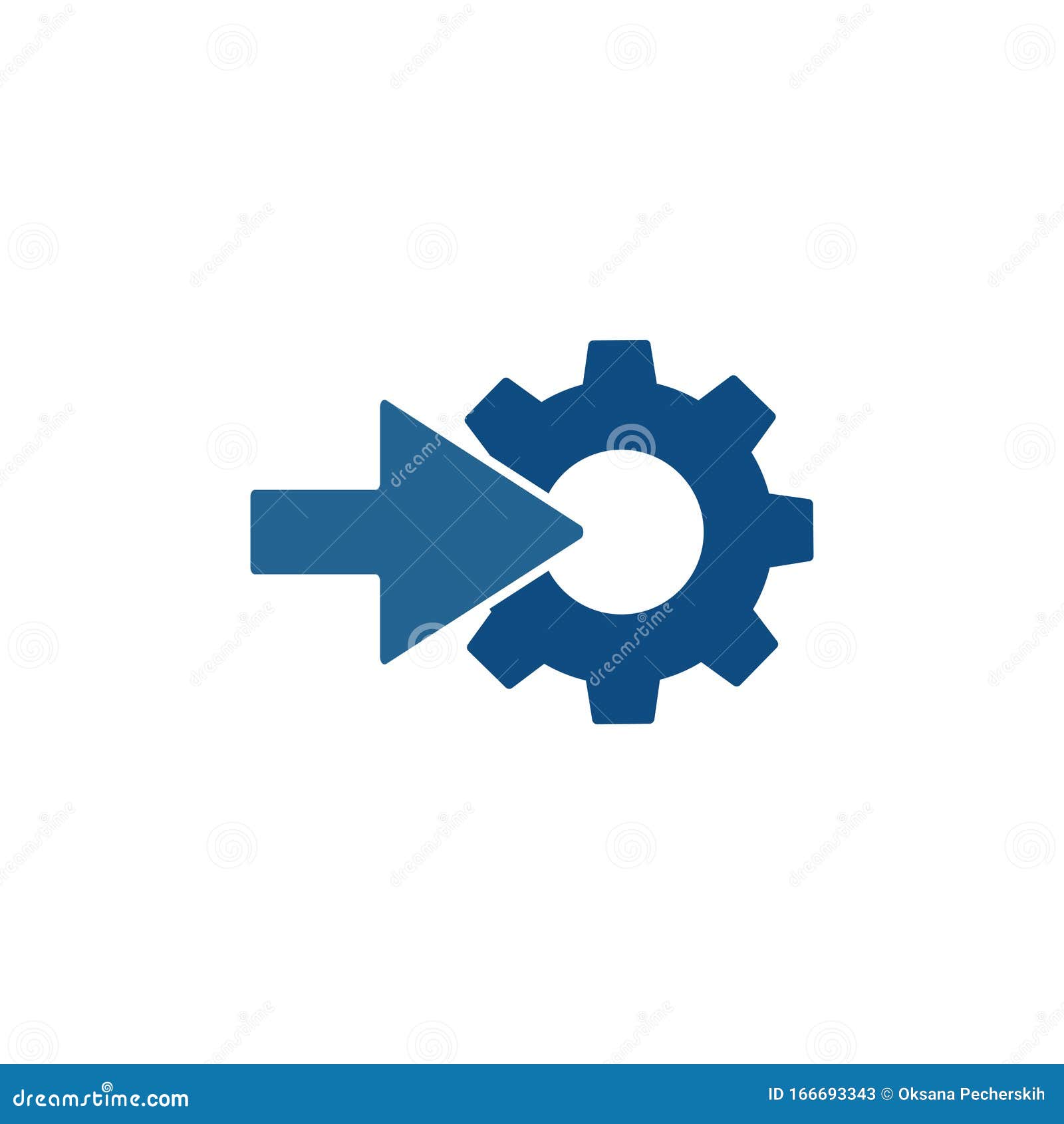 Gear Arrow Vector Icon on White Isolated Background Stock Vector