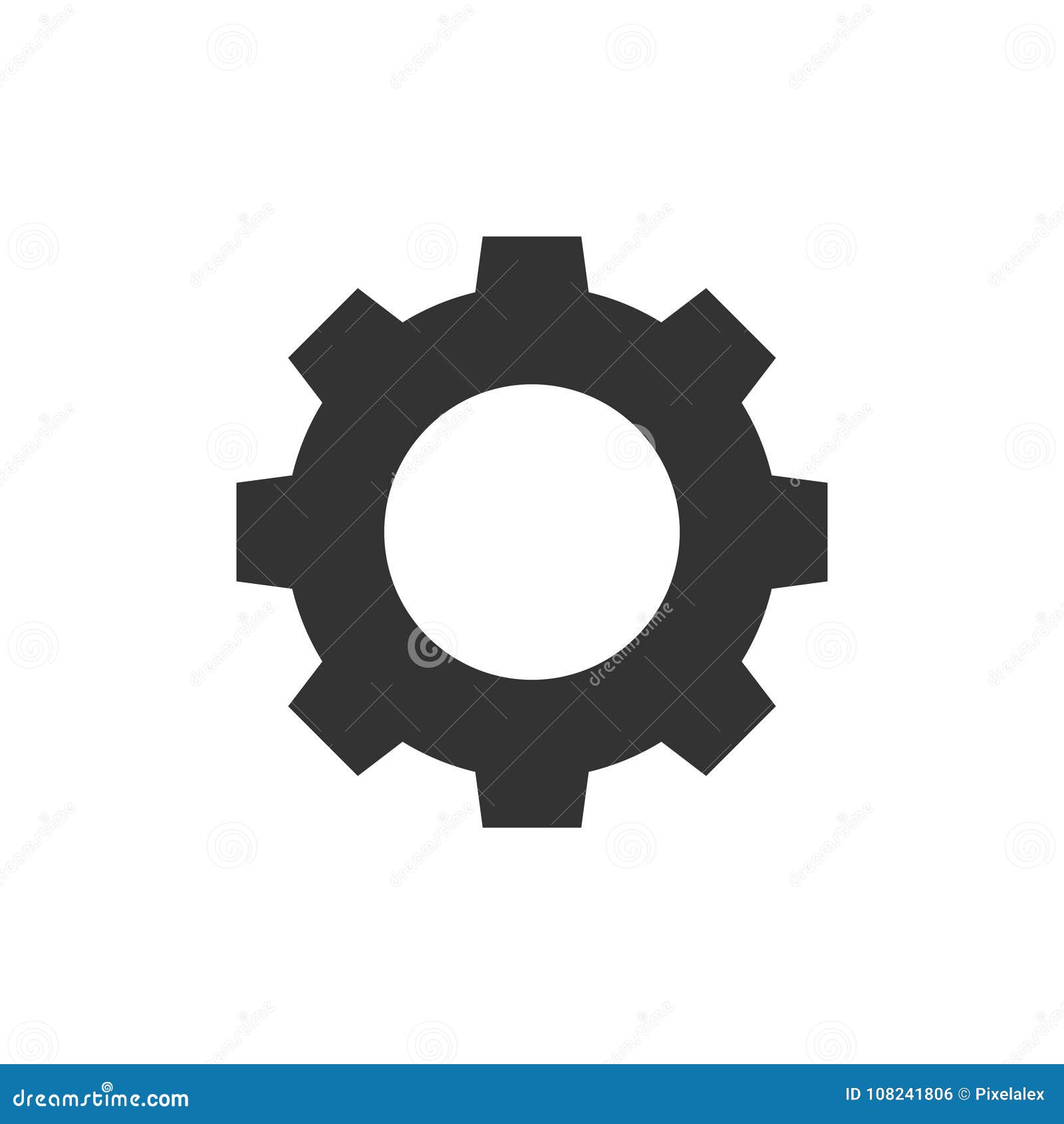 Gear black icon stock vector. Illustration of machine 108241806