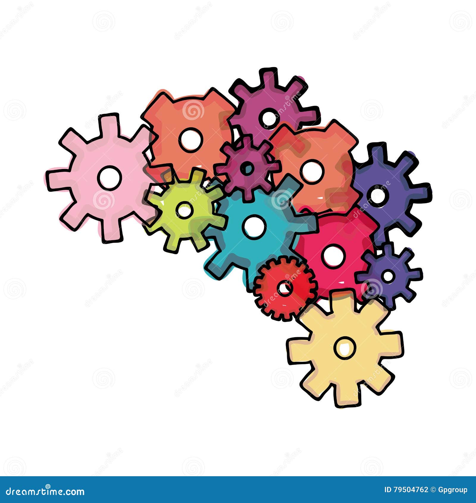 Gear cartoon icon image stock vector. Illustration of mechanism 79504762