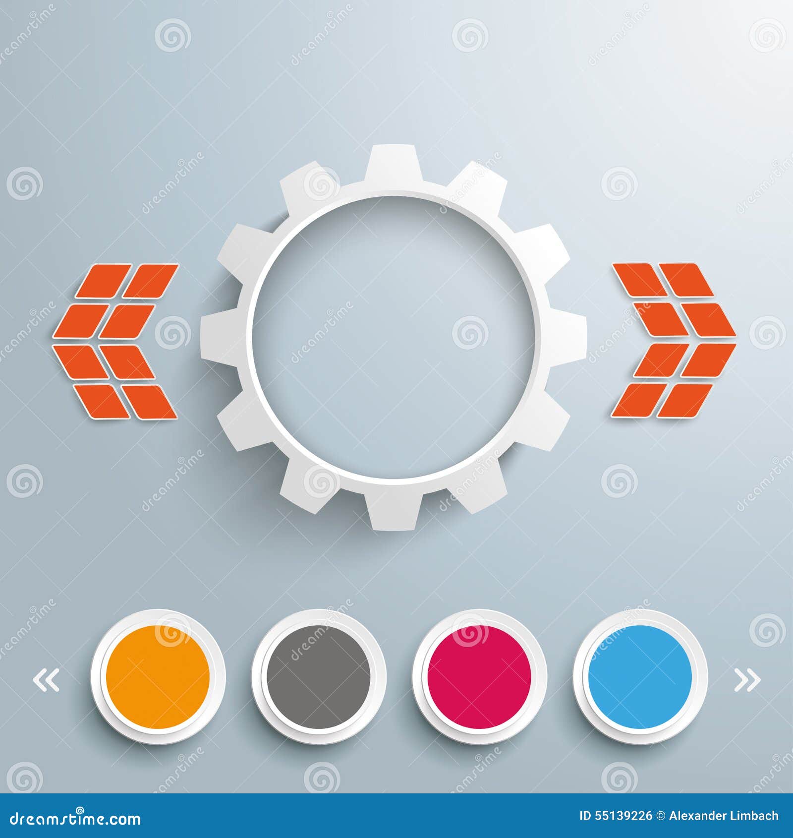 Gear 4 Circles Template Design Stock Vector Illustration of option